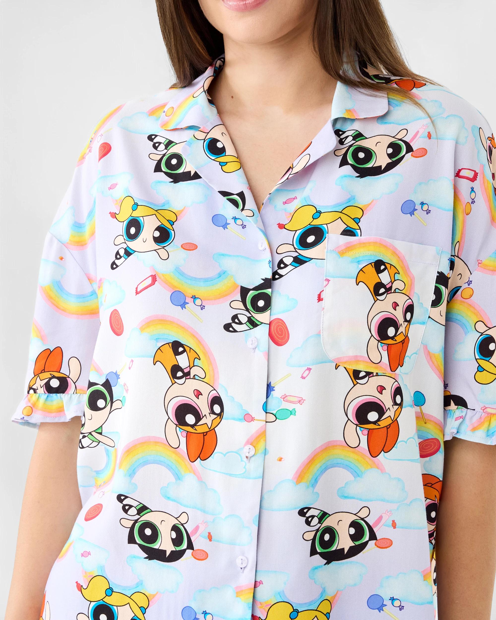 4 The PowerPuff Girls License Short Sleeve Top and Shorts Woven Boxy Pyjama Set Powerpuff, 4 of 7