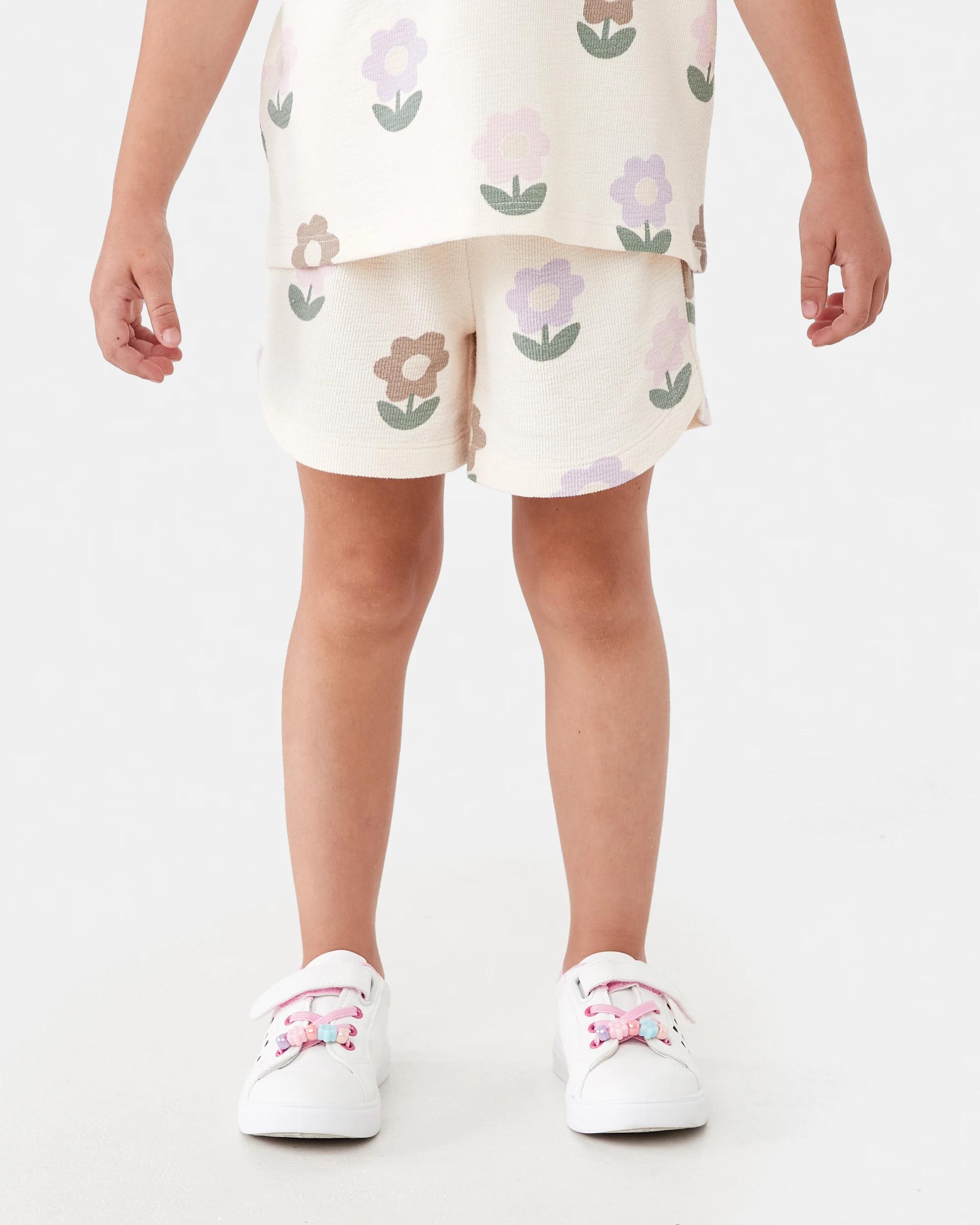 1 Slub Jacquard Shorts Bge Floral, 1 of 7