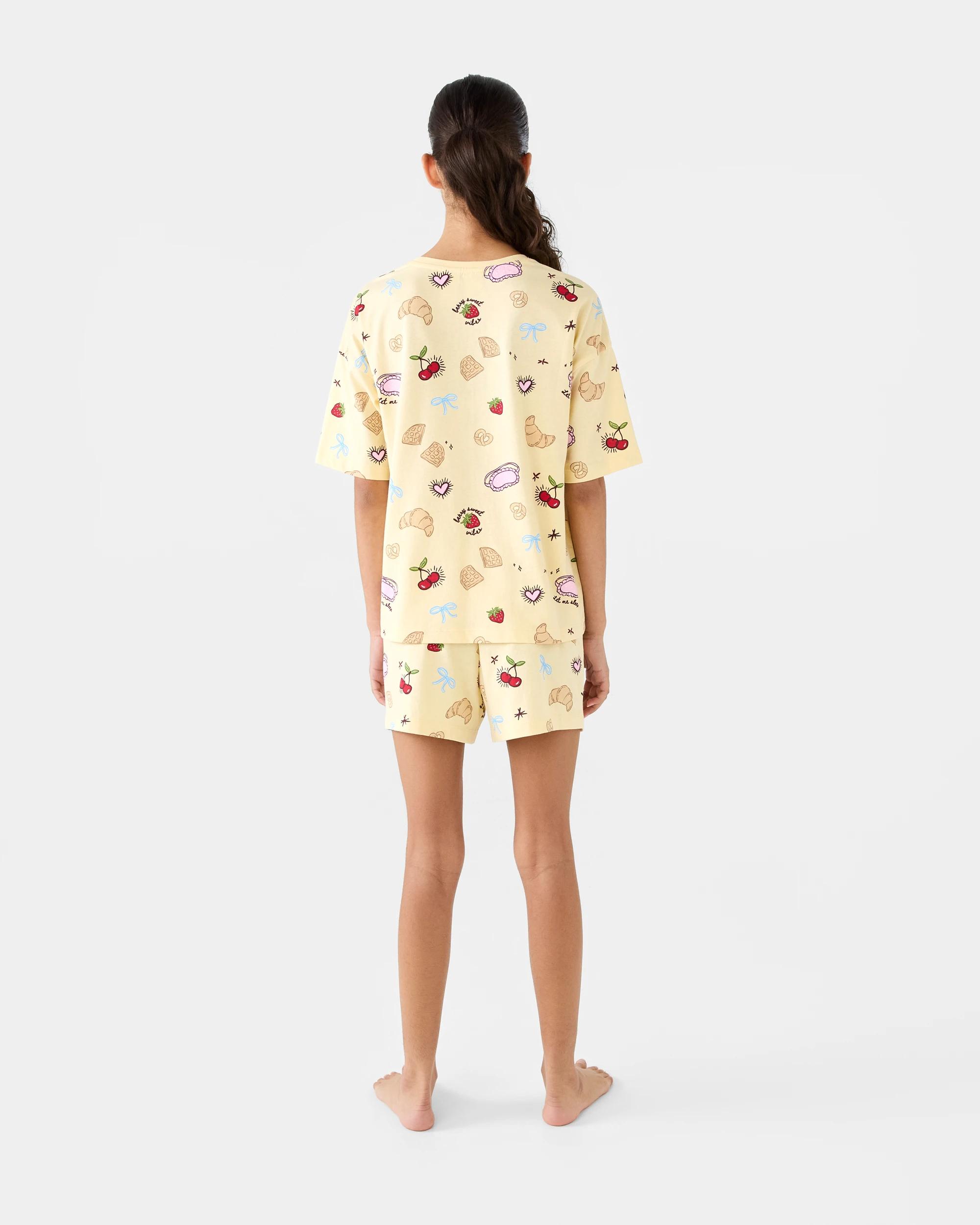 7 Short Sleeve Jersey Pyjama Set Ylw Brunch, 7 of 8