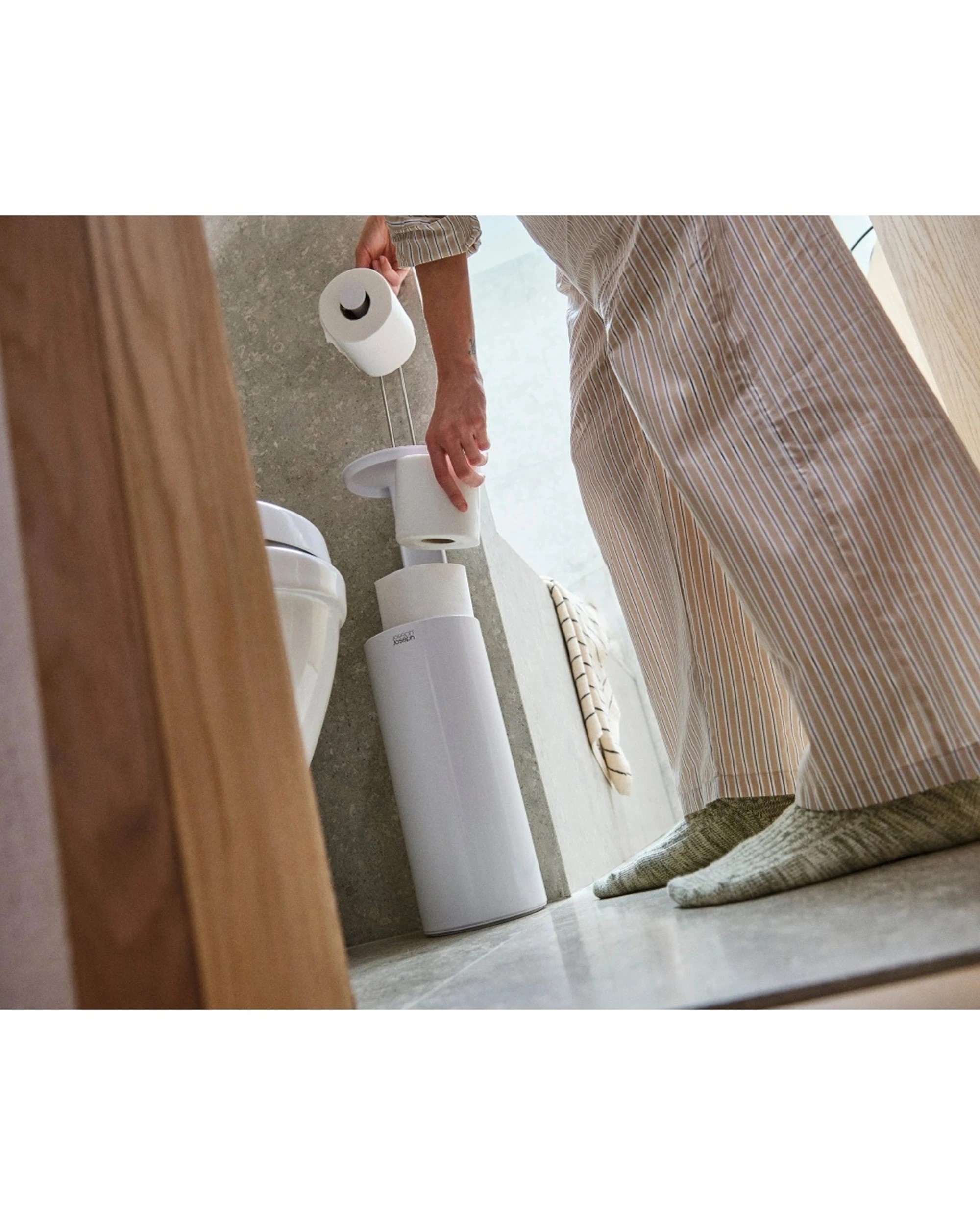 3 Joseph Joseph EasyStore Bathroom Toilet Paper Roll Holder - White, 3 of 4
