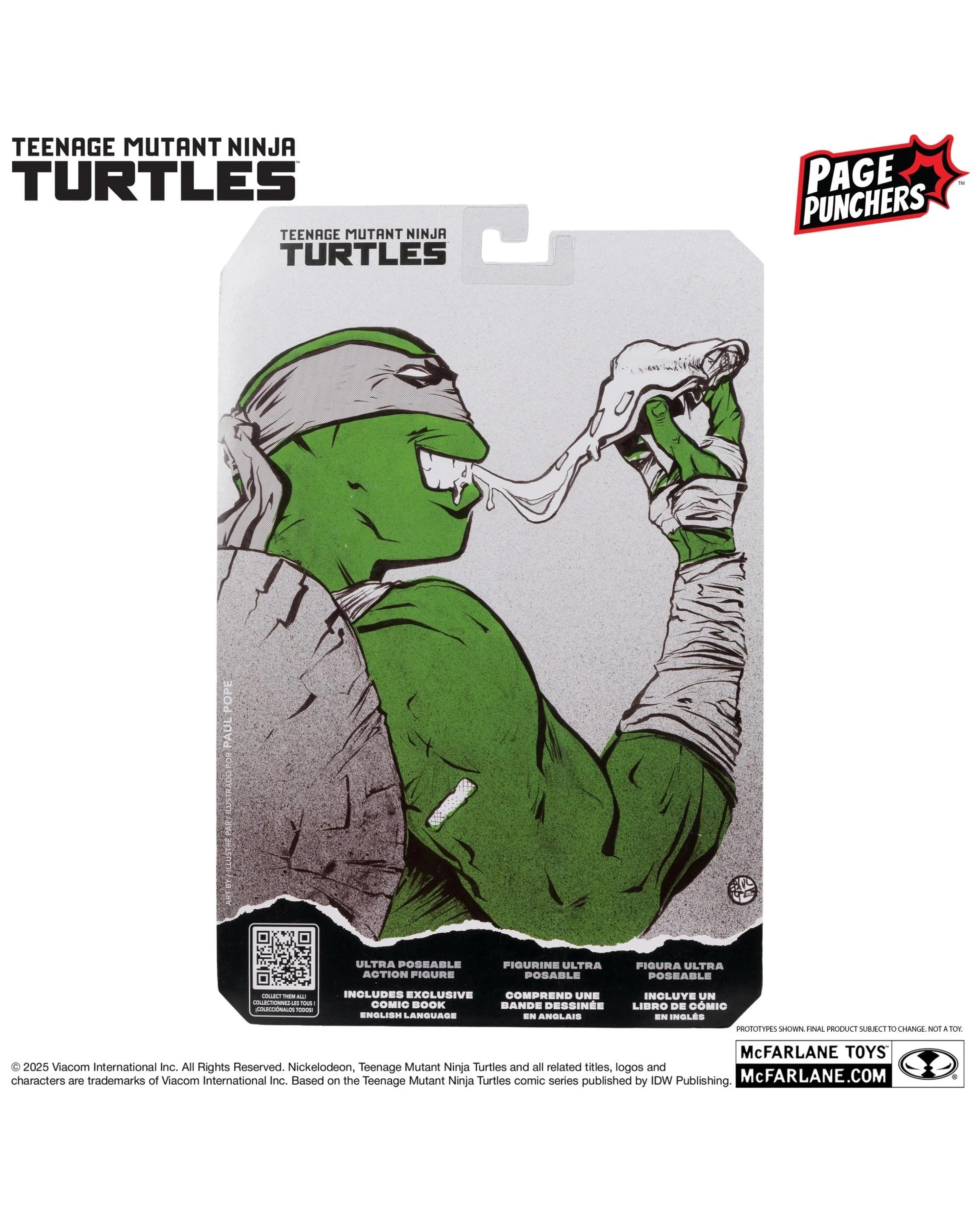 8 Teenage Mutant Ninja Turtles Michelangelo B/W & Green Platinum Edition 5" Figure & Comic, 8 of 8