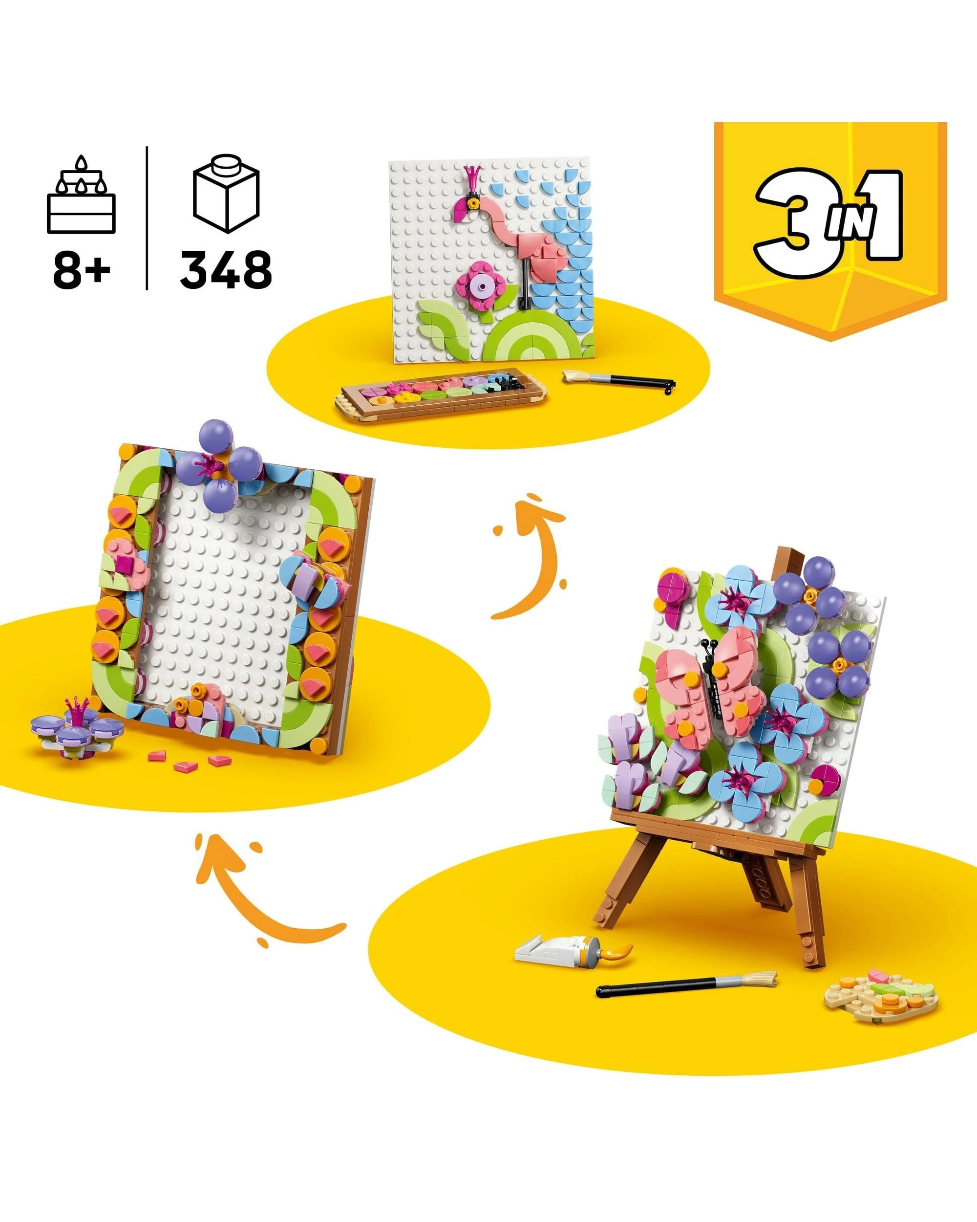 8 LEGO Creator 3 in 1: Floral Art Decor Painting - 31390, 8 of 9