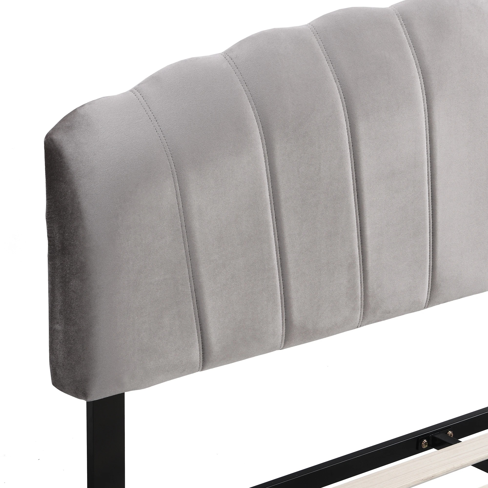 4 IHOMDEC BEF04 Queen Size Bed Frame Base - Grey - Grey, 4 of 10