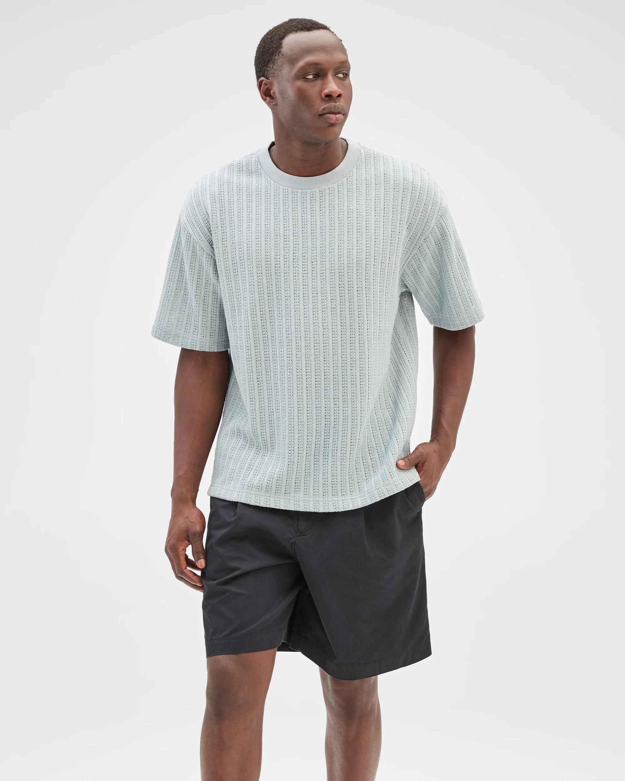 2 Commons Australian Cotton Blend Heavyweight Knit T-Shirt QUARRY BLUE, 2 of 5