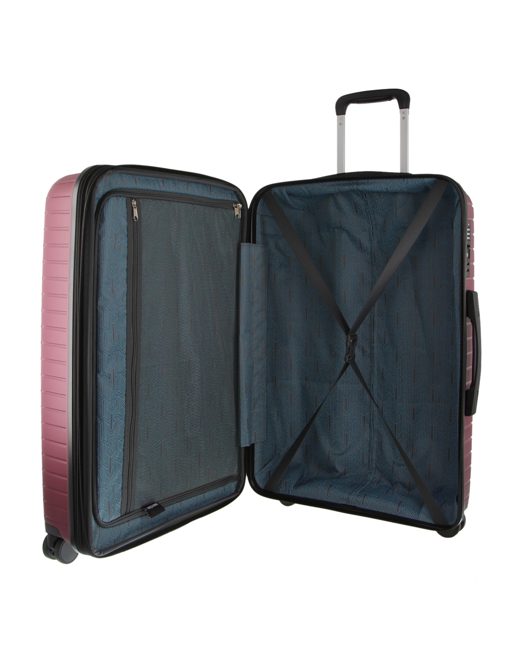 2 Pierre Cardin Hard Shell Suitcase 65cm Medium Checked Luggage in Burgundy, 2 of 4