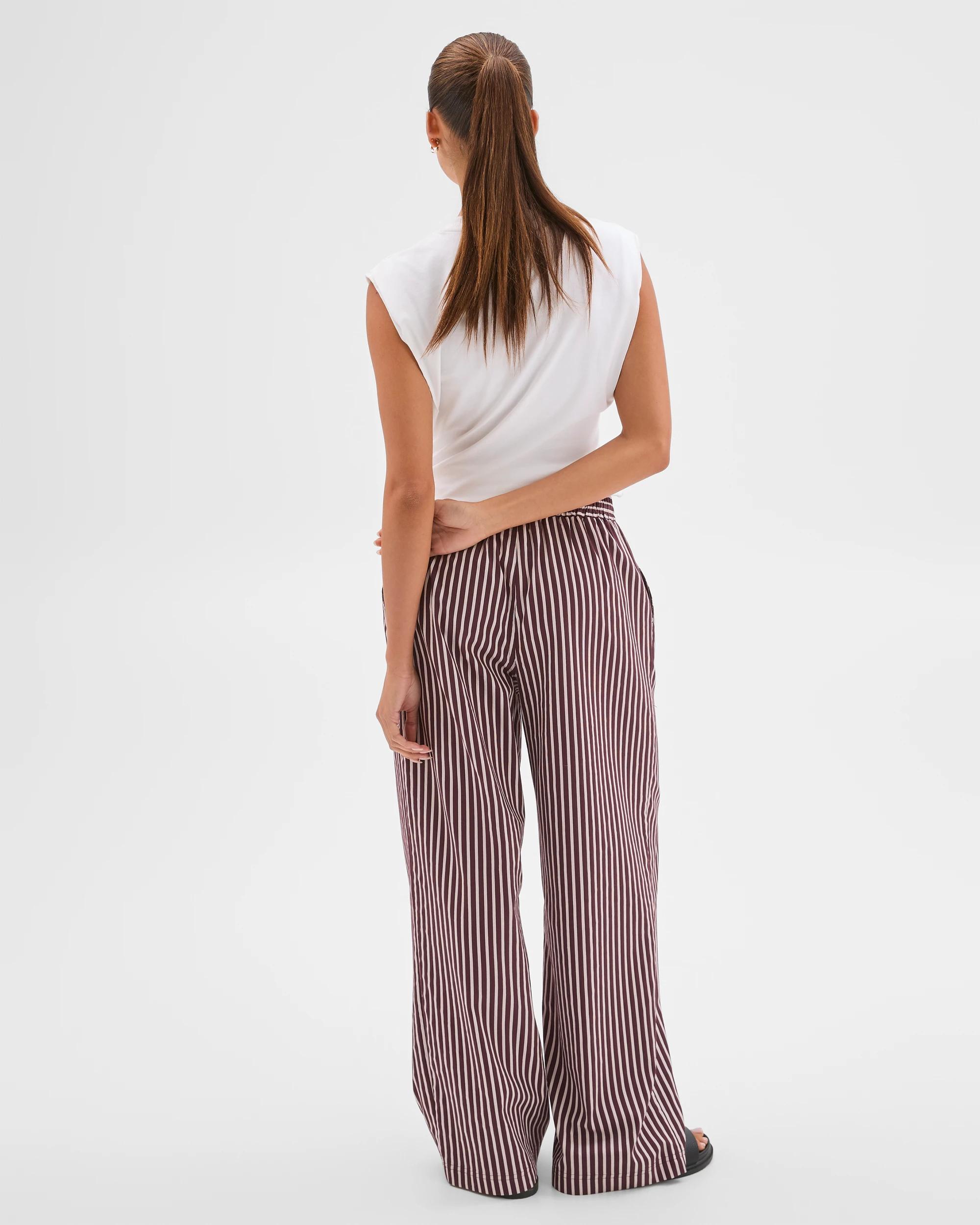 4 Lily Loves Australian Cotton Blend Poplin Striped Pants FUDGE STRIPE, 4 of 7