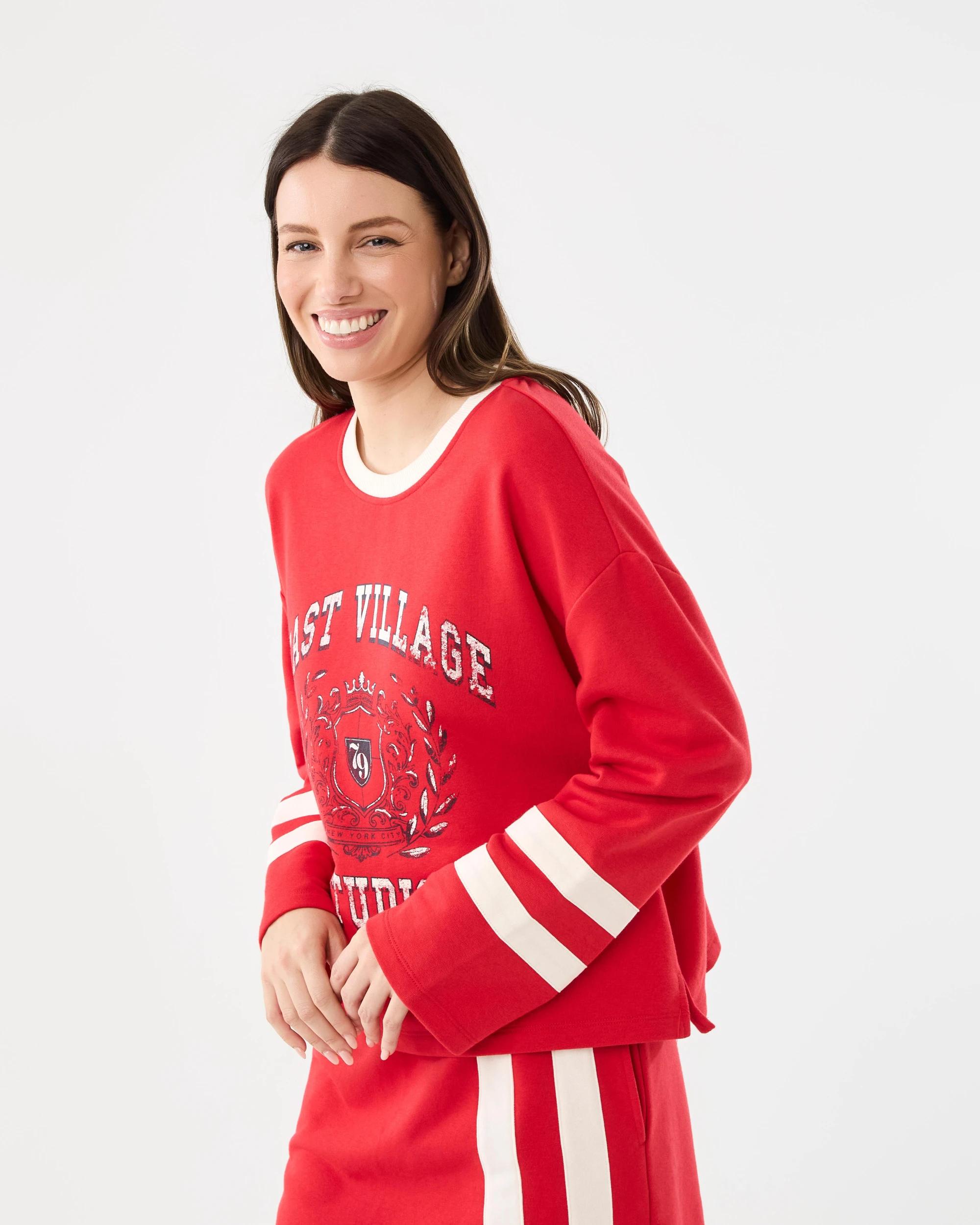 2 Print French Terry Sweatshirt East Crest, 2 of 8