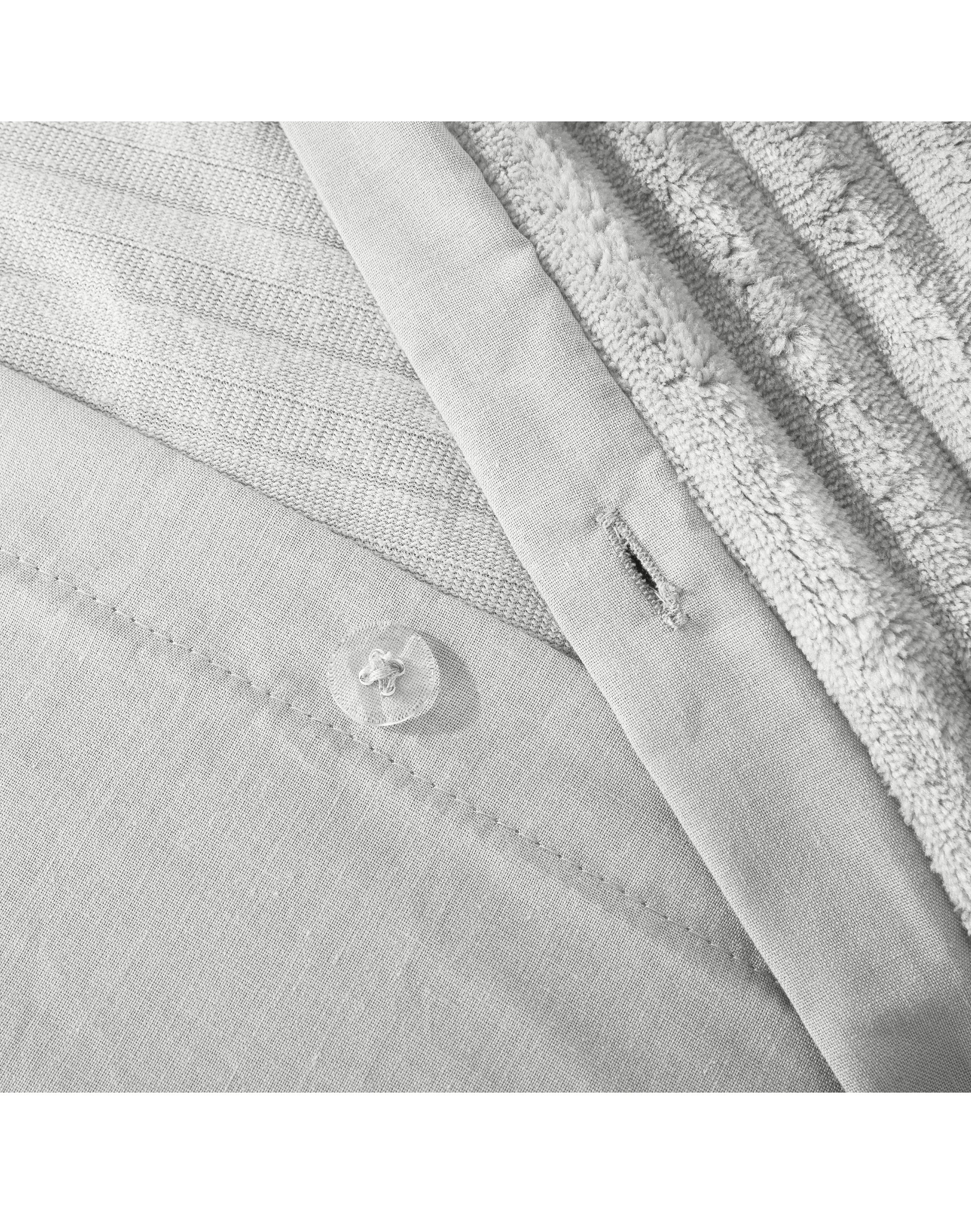 6 Dreamaker Signature Embossed Corduroy Fleece Quilt Cover Set - Single Bed - Silver Grey, 6 of 8