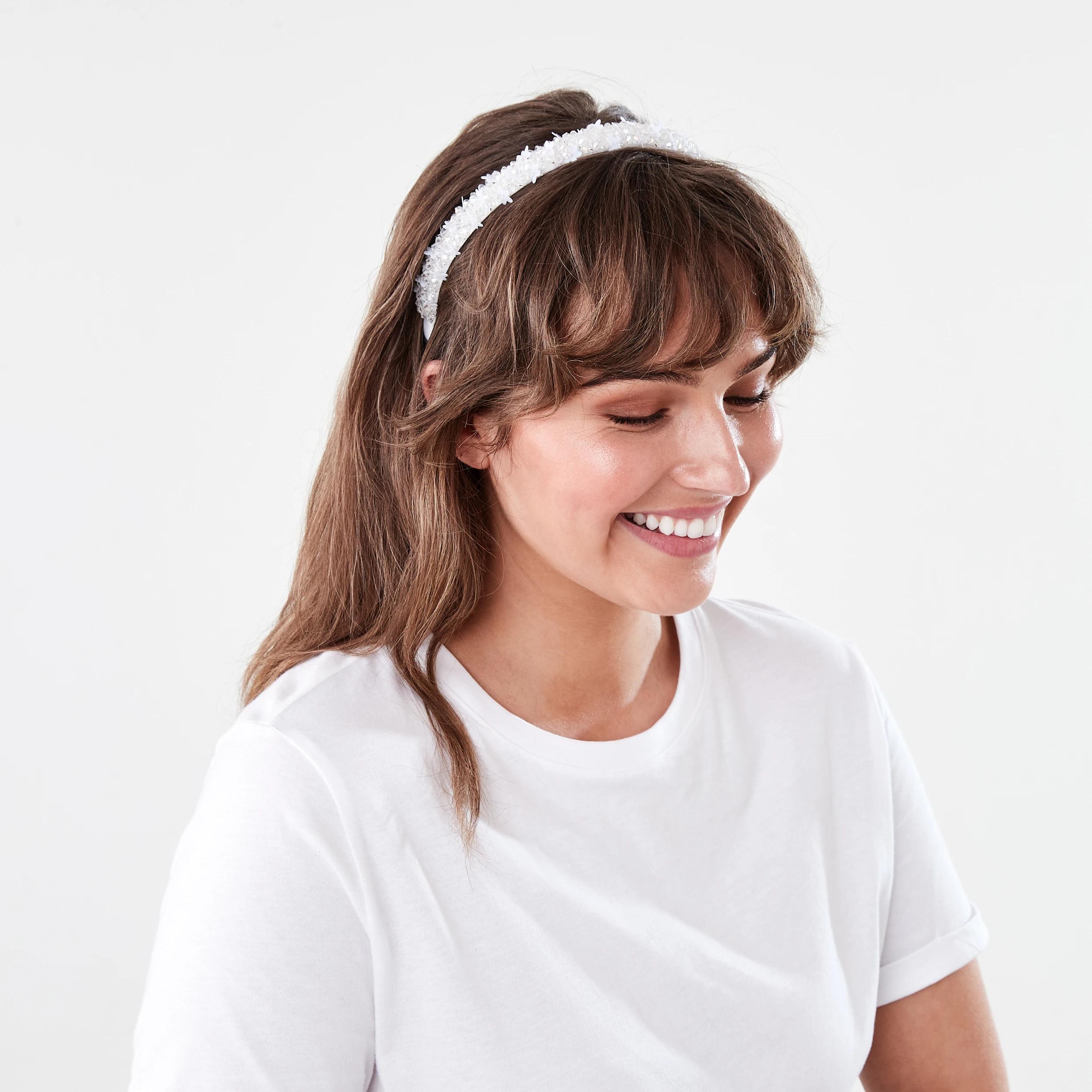 4 Sparkly Headband - White White, 4 of 5