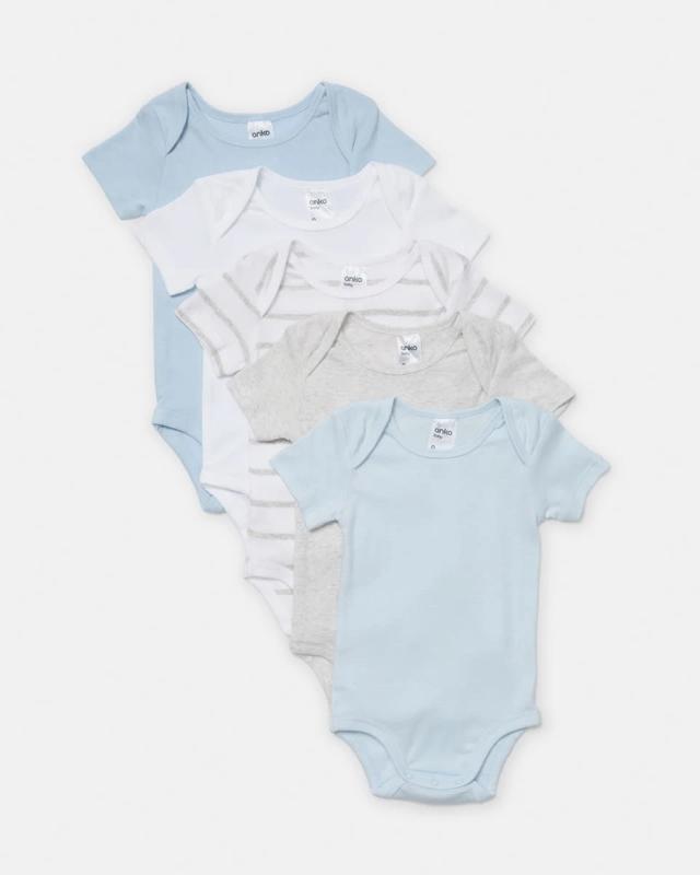 5 Pack Cotton Short Sleeve Bodys