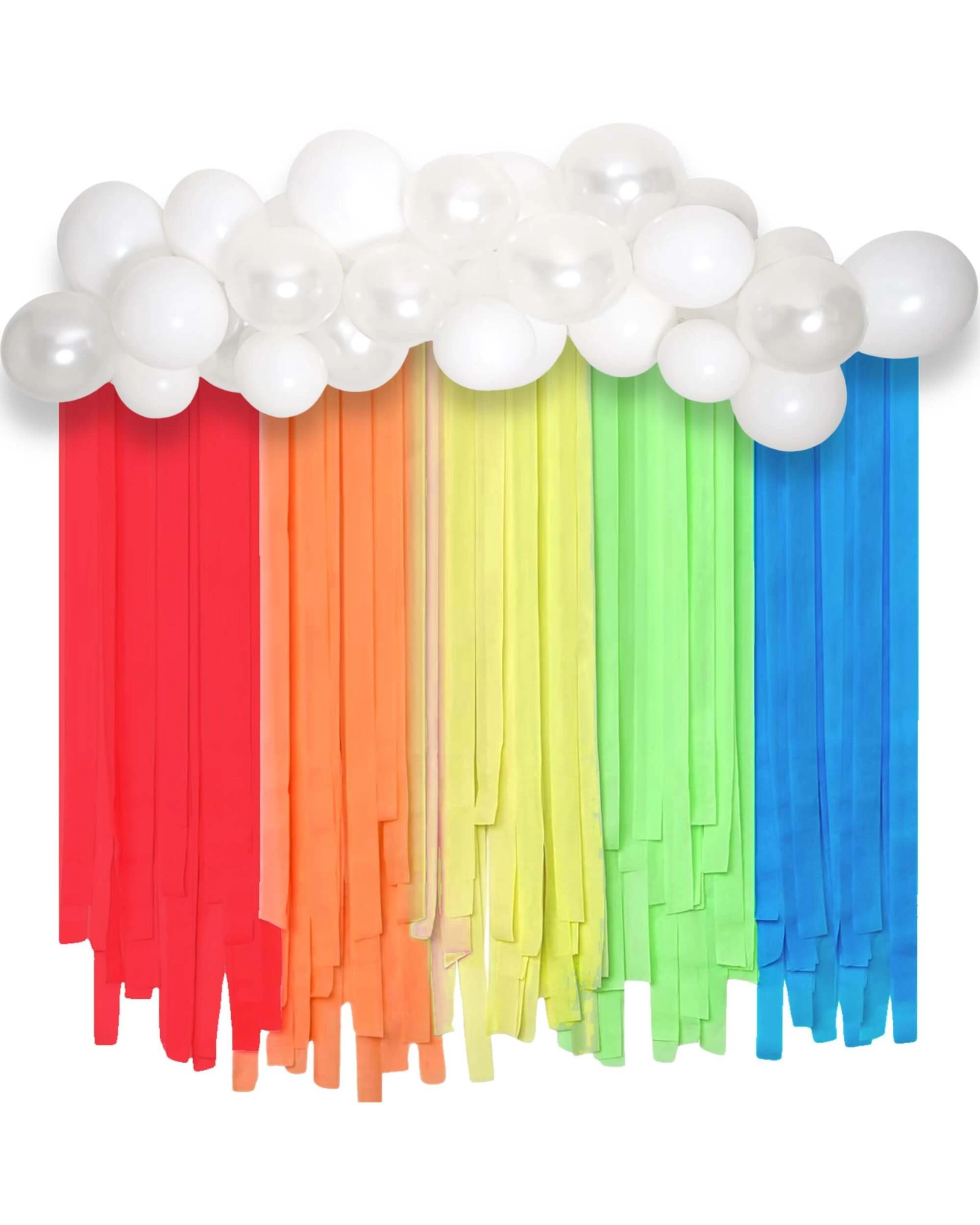 1 Artwrap Rainbow Balloon Backdrop Kit With Streamers - Multi, 1 of 4