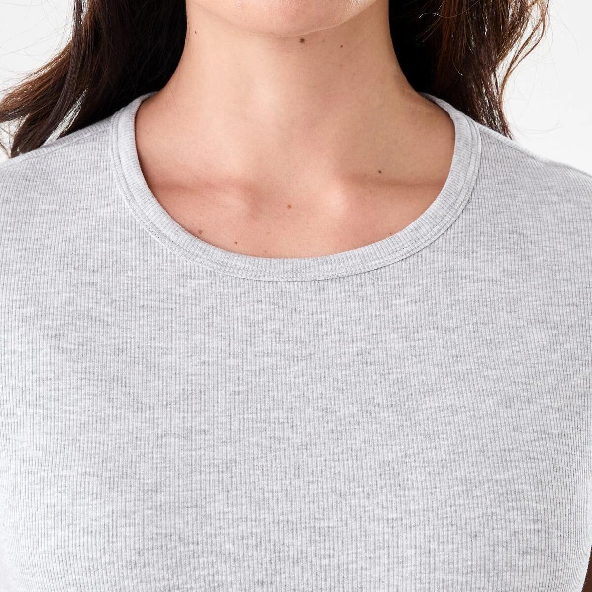 5 Short Sleeve Rib Crew Neck T-shirt SILVER MARLE, 5 of 5