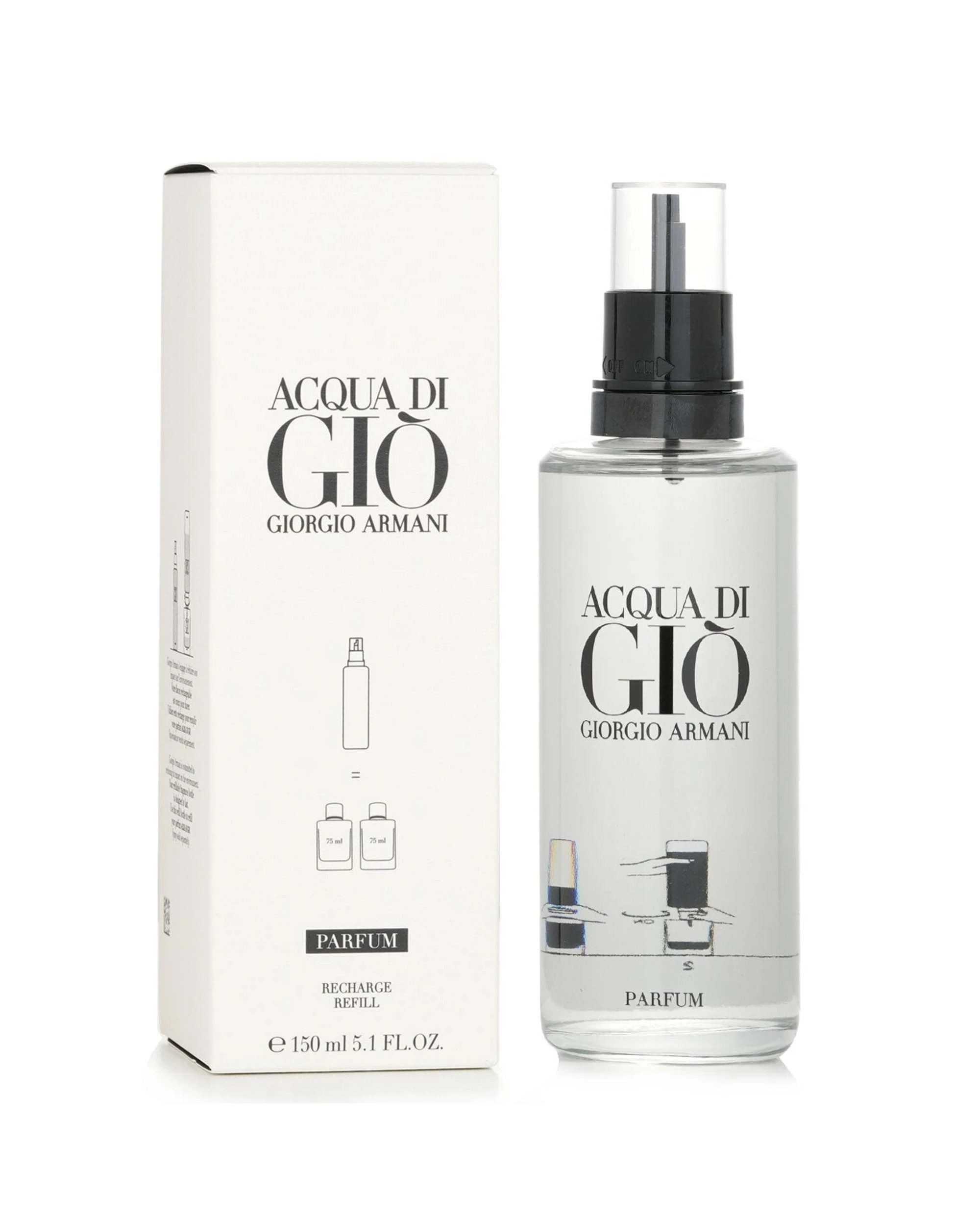 2 Giorgio Armani Acqua Di Gio Parfum Recharge Refill  150ml/5.1oz, 2 of 3