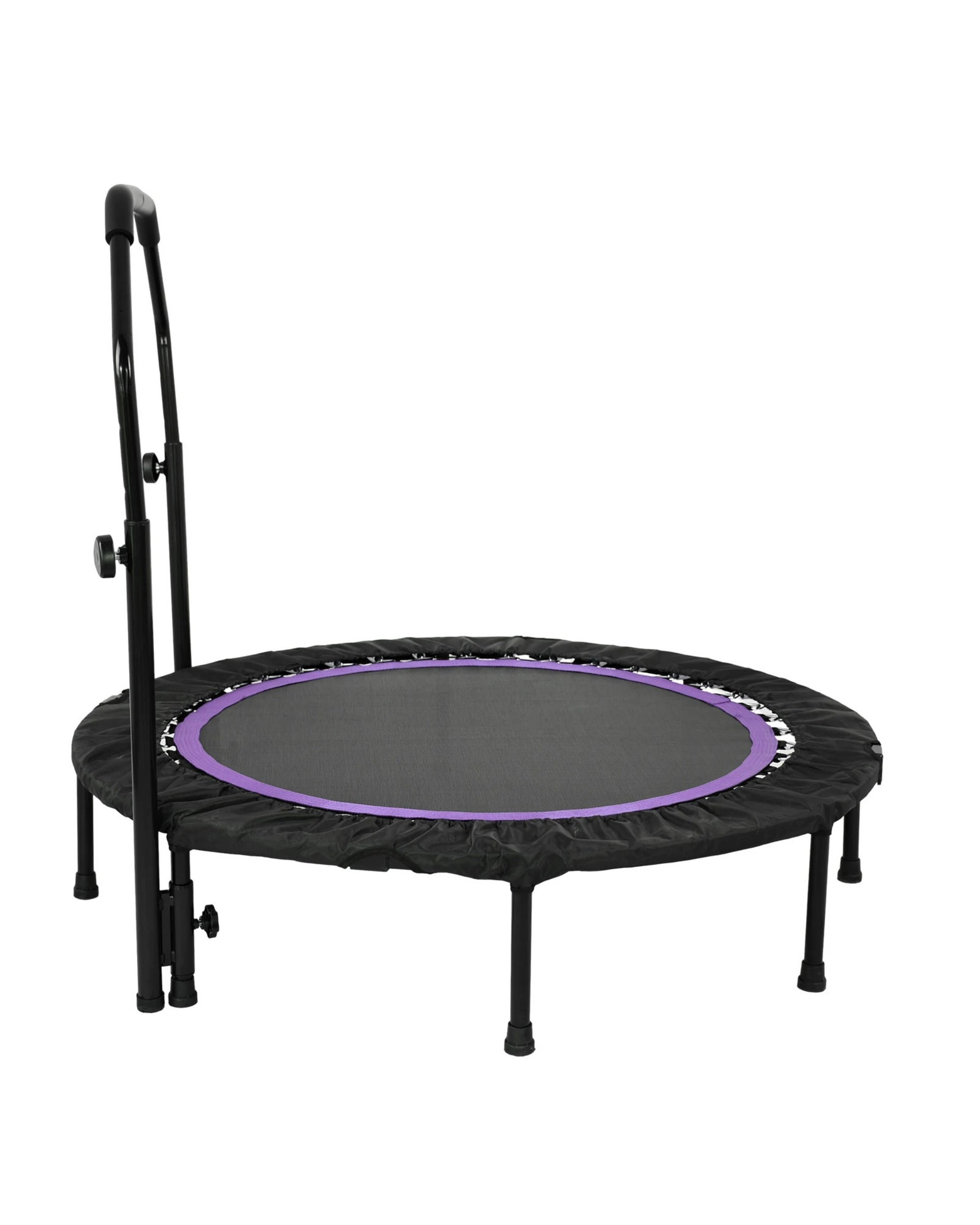 3 Advwin 48" Mini Trampoline Rebounder Max Load 200KG with Adjustable Foam Handle Suitable for Adult and Kids Purple, 3 of 7
