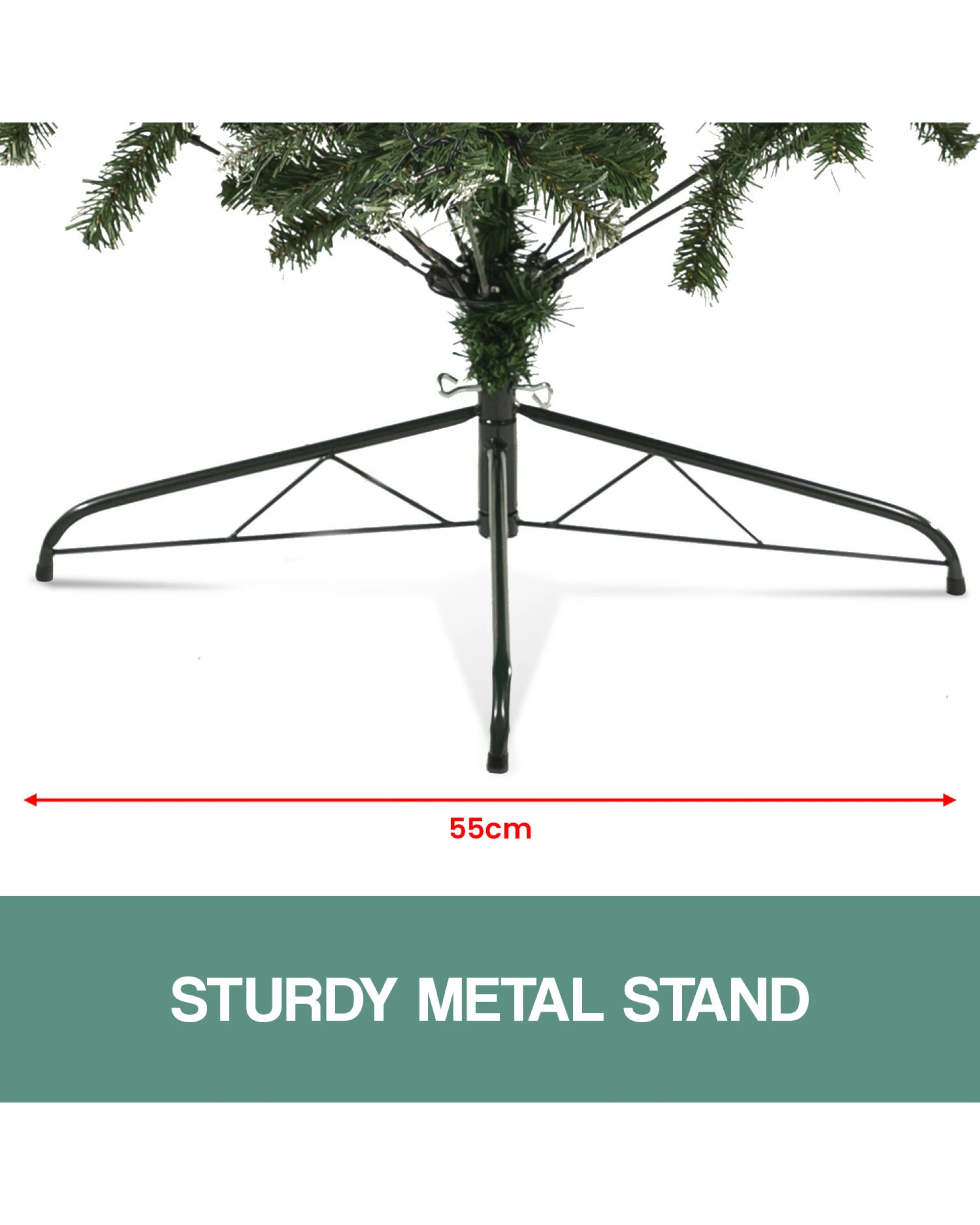 10 Christabelle 2.4m Pre-Lit LED Artificial Christmas Tree with Snow Tipped Needles Pine Cones Stand, 10 of 10