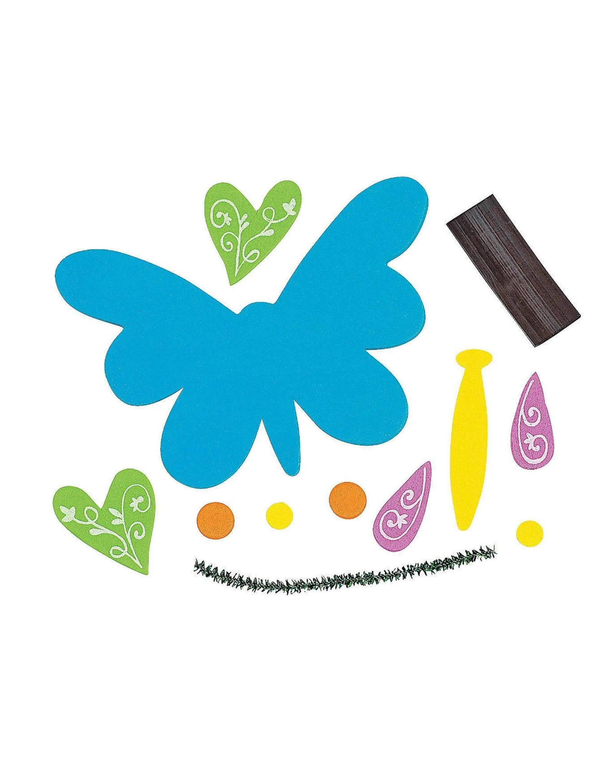 2 Partyrama DIY Foam Butterfly Magnet Craft Kits Pack of 12 - Multi, 2 of 3