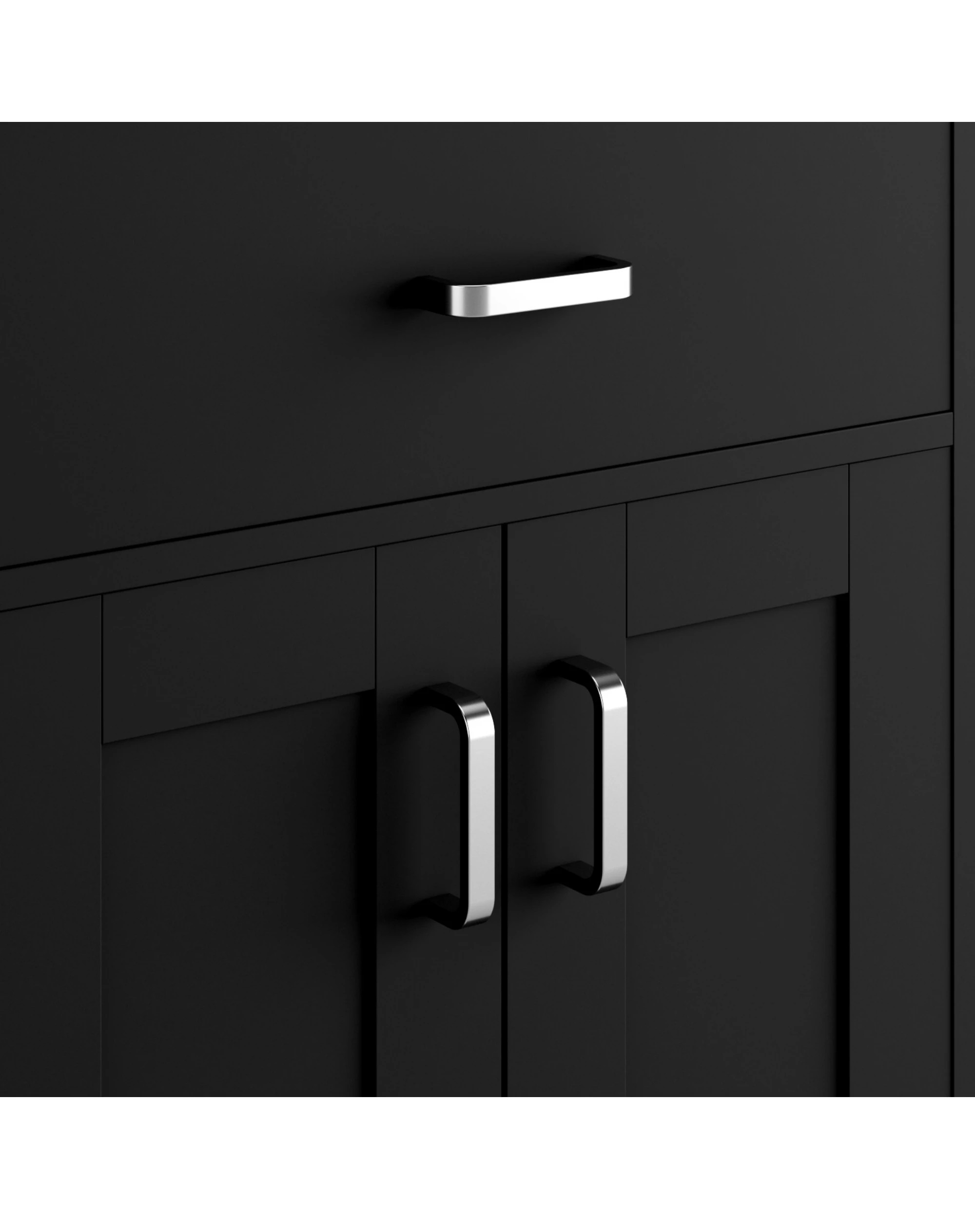 5 Advwin Kitchen Island Cart Rolling Trolley Cabinet on Wheels with Charging Station Adjustable Shelves Spice Rack - Black, 5 of 8