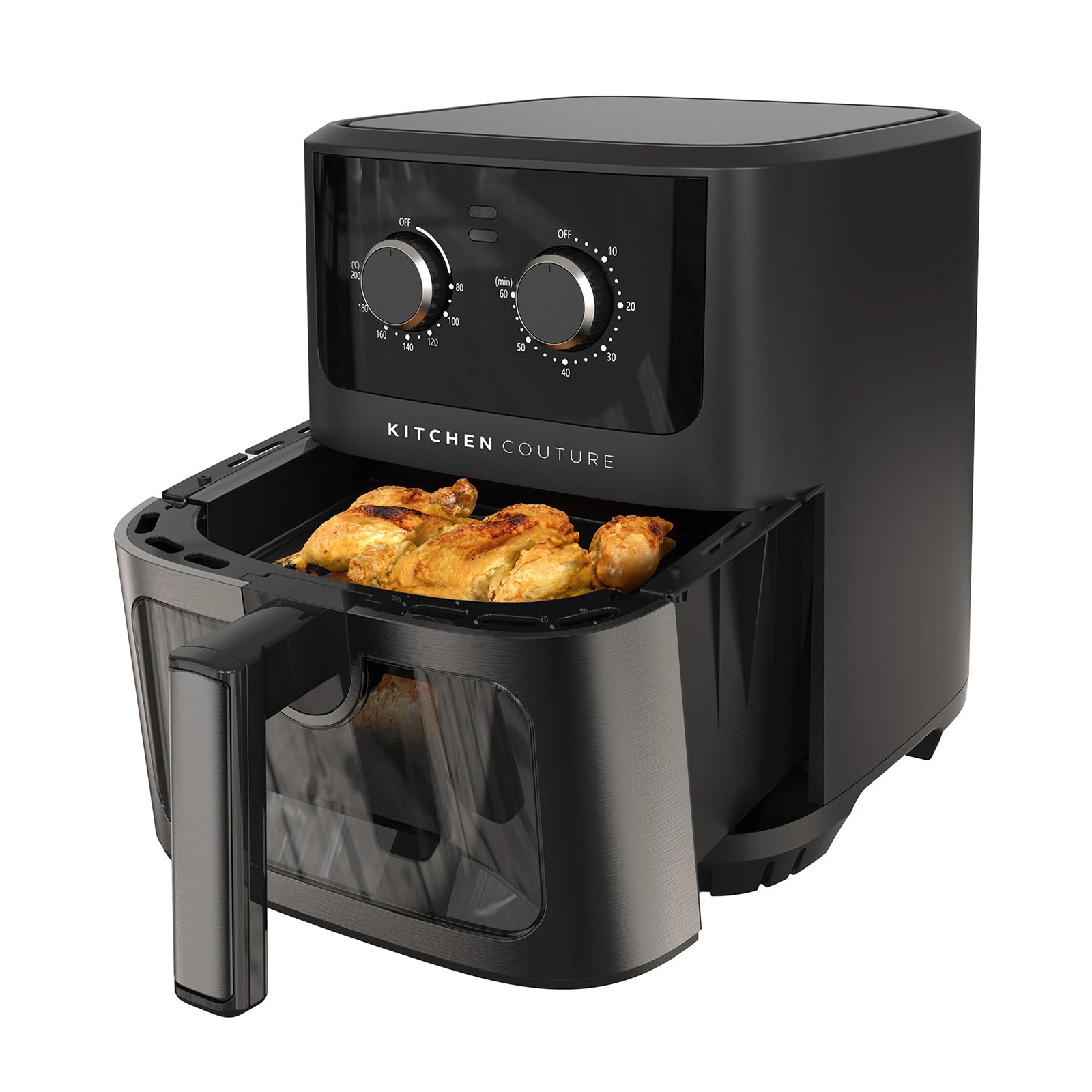 4 Kitchen Couture 6.5L Compact Air Fryer Viewing Window Stylish Powerful - Black, 4 of 5