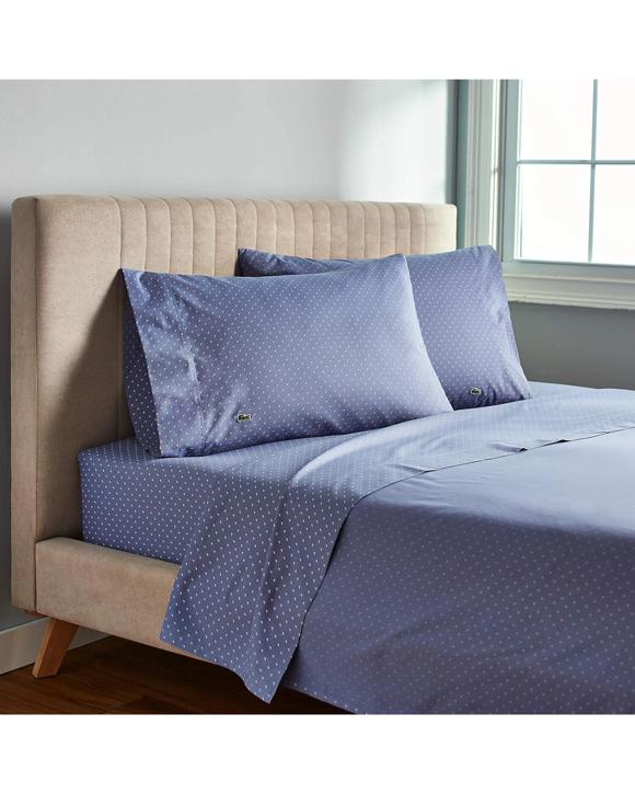 Lacoste 4-Piece California King Bed Sheet Set in Golf Slate Blue - King Bed