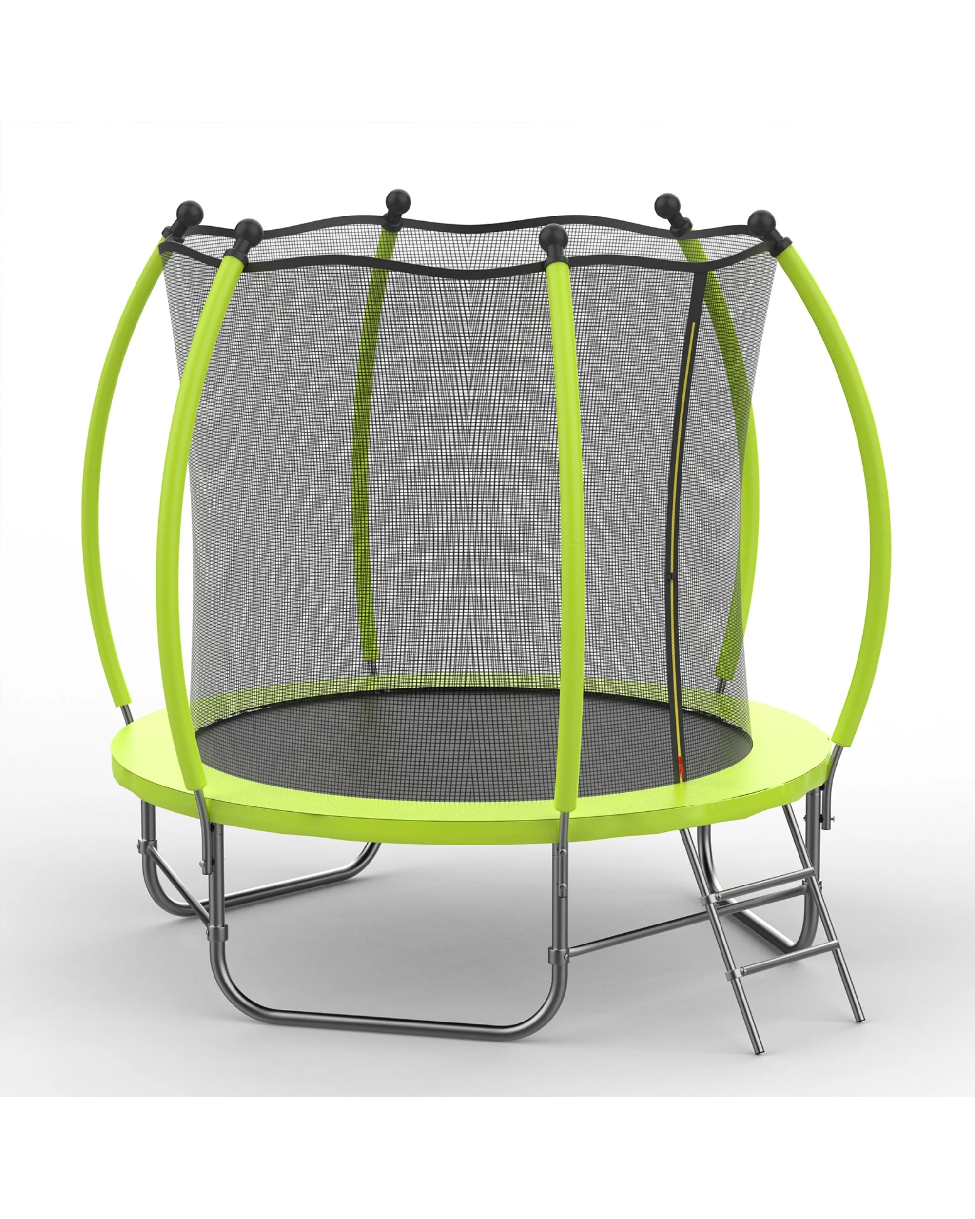 1 Advwin 8FT Trampoline Outdoor for Kids w/Safety Enclosure Net, Ladder, Max Limit 150 kg，Green, 1 of 6
