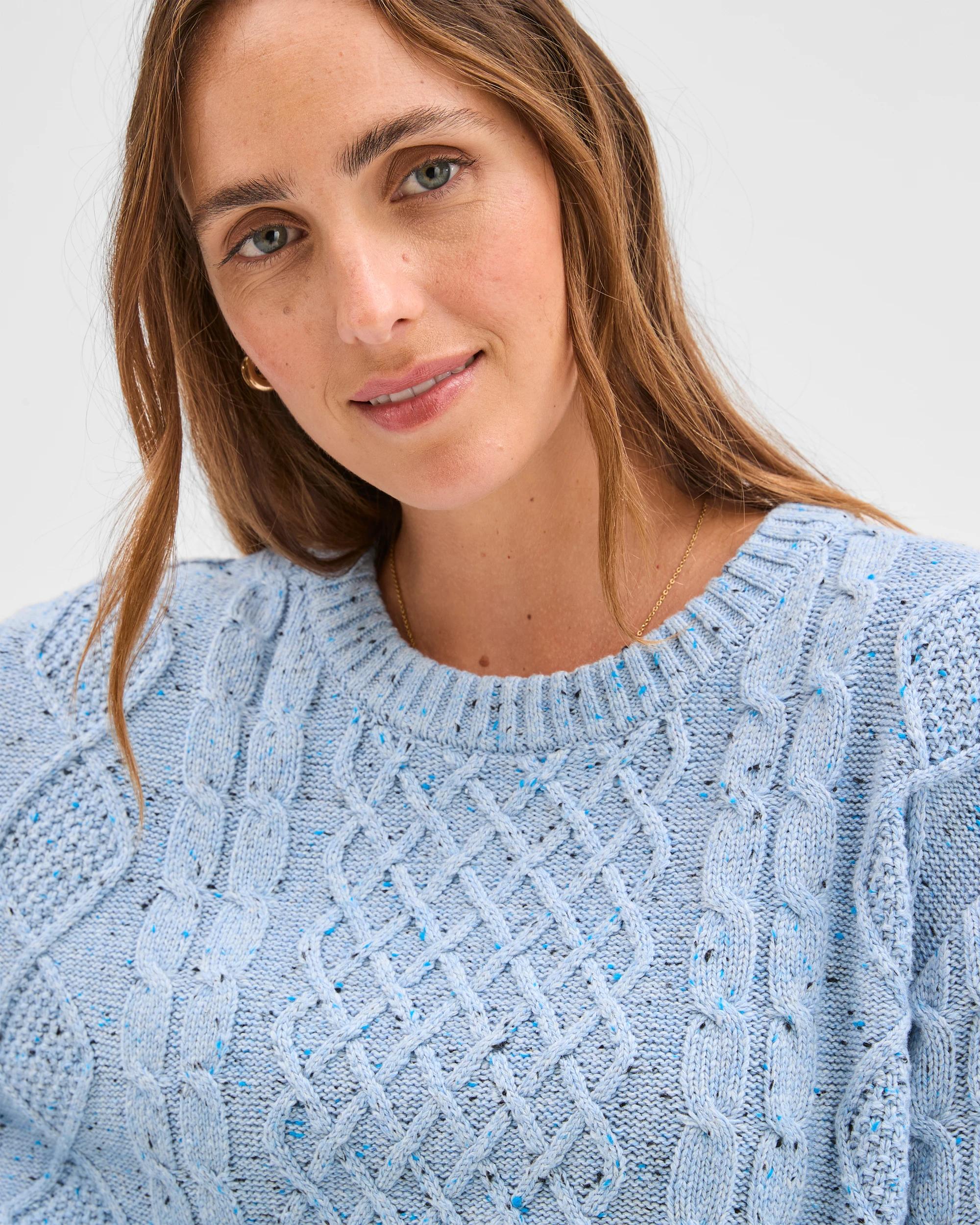 4 Target Woman Australian Cotton Blend Cable Knit Jumper CORNFLOWER, 4 of 5