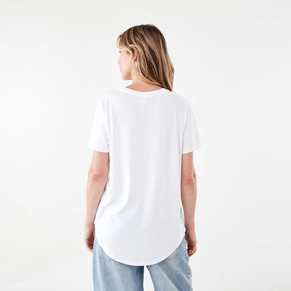 3 Short Sleeve Cotton Modal T-shirt WHITE, 3 of 7