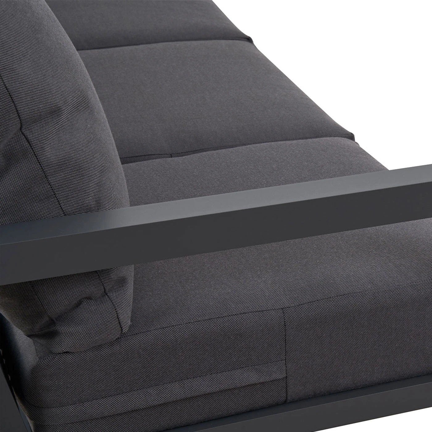7 Moda Living Manly 3 Seater Charcoal Aluminium Outdoor Sofa Lounge - Dark Grey Cushions - Charcoal, 7 of 8