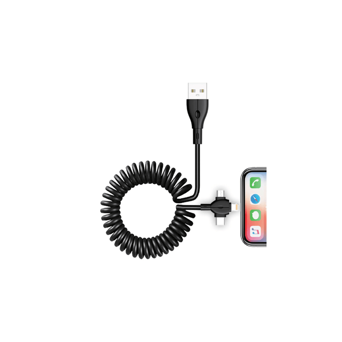 3 SANSAI 3-In-1 Multi Charging Cable USB Cable Fast Charging Extendable 2 Pack
 - multi, 3 of 3