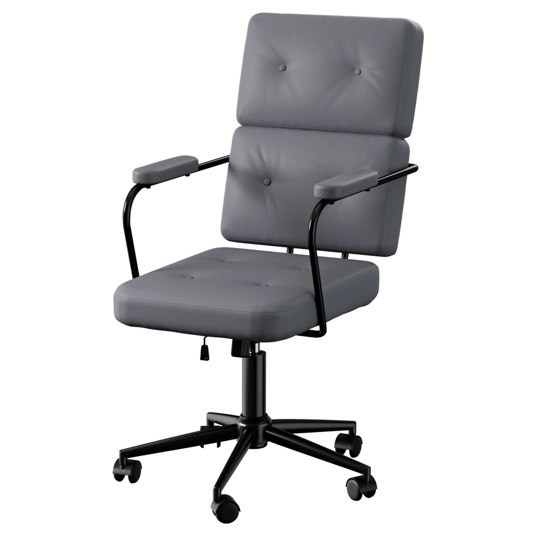 1 Levede Leather Office Chair - Grey, 1 of 2