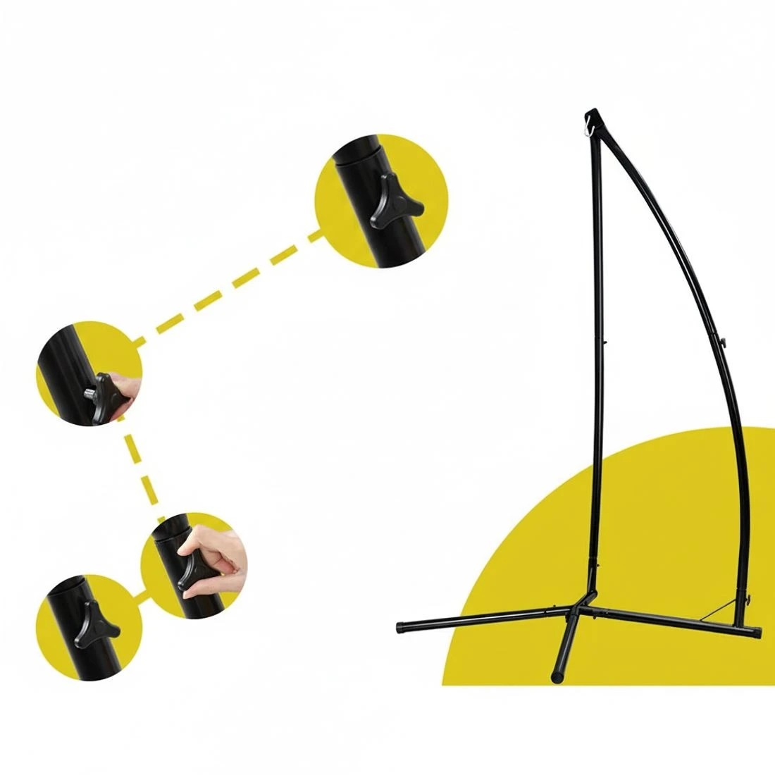 6 Gardeon Hammock Chair with Steel Stand Macrame Outdoor Swinging Cream - Multi, 6 of 6