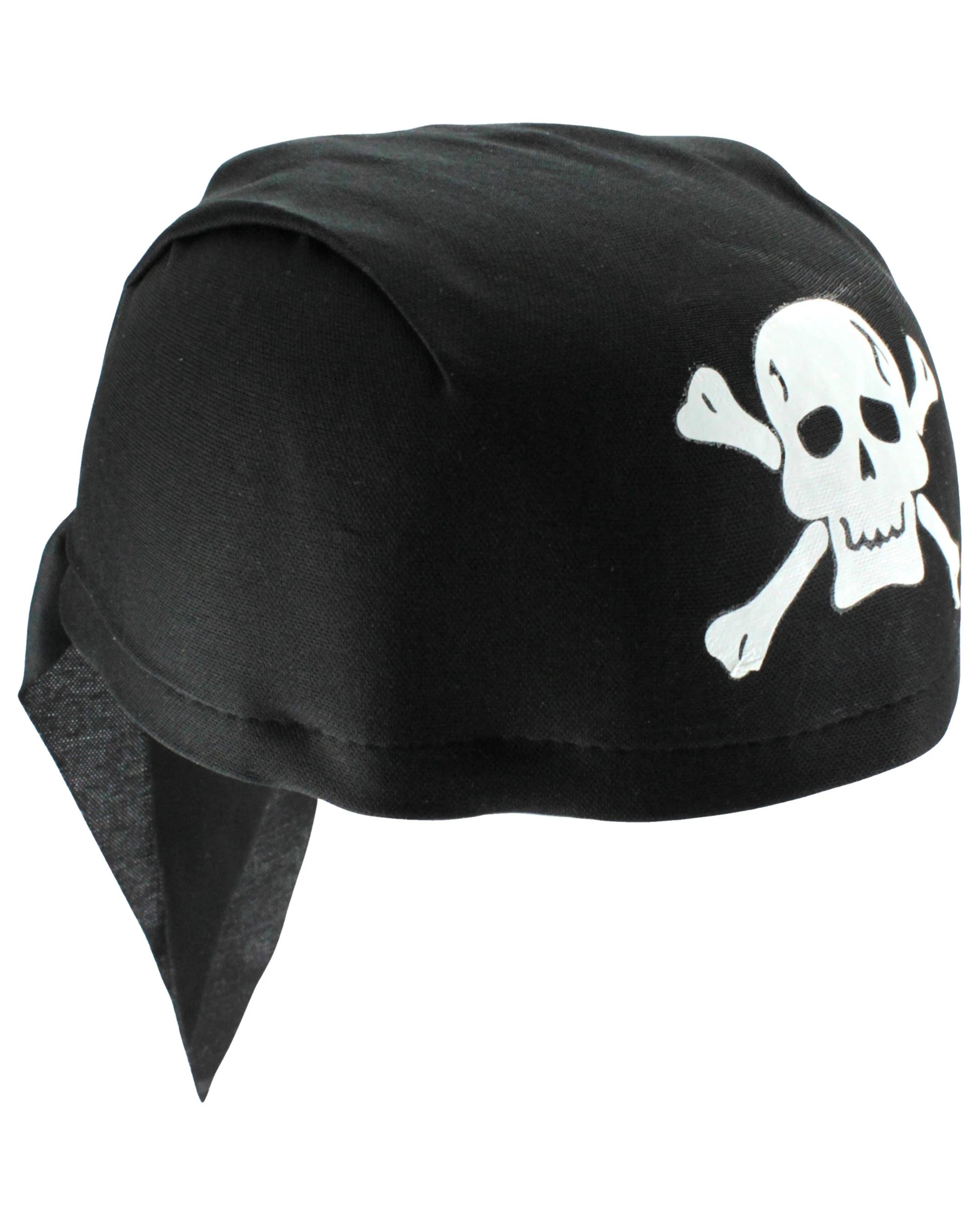 1 JD Party Round Pirate Hat With Skull and Crossbones - One Size - Black, 1 of 1