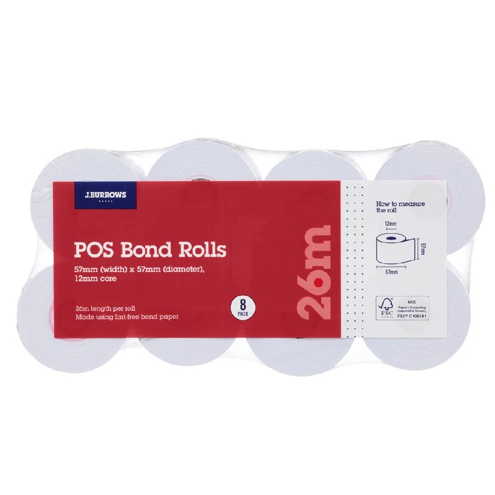 1 J. Burrows Bond Roll 57x57mm 8 Pack, 1 of 2