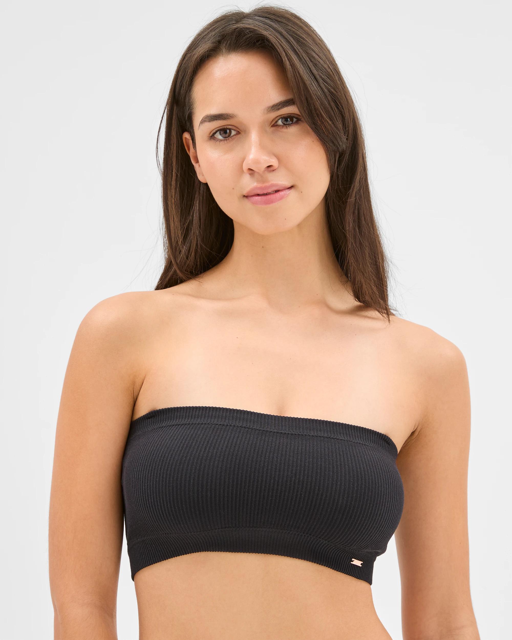 4 Ribbed Seamfree Bandeau Crop Top - Lily Loves BLACK, 4 of 4