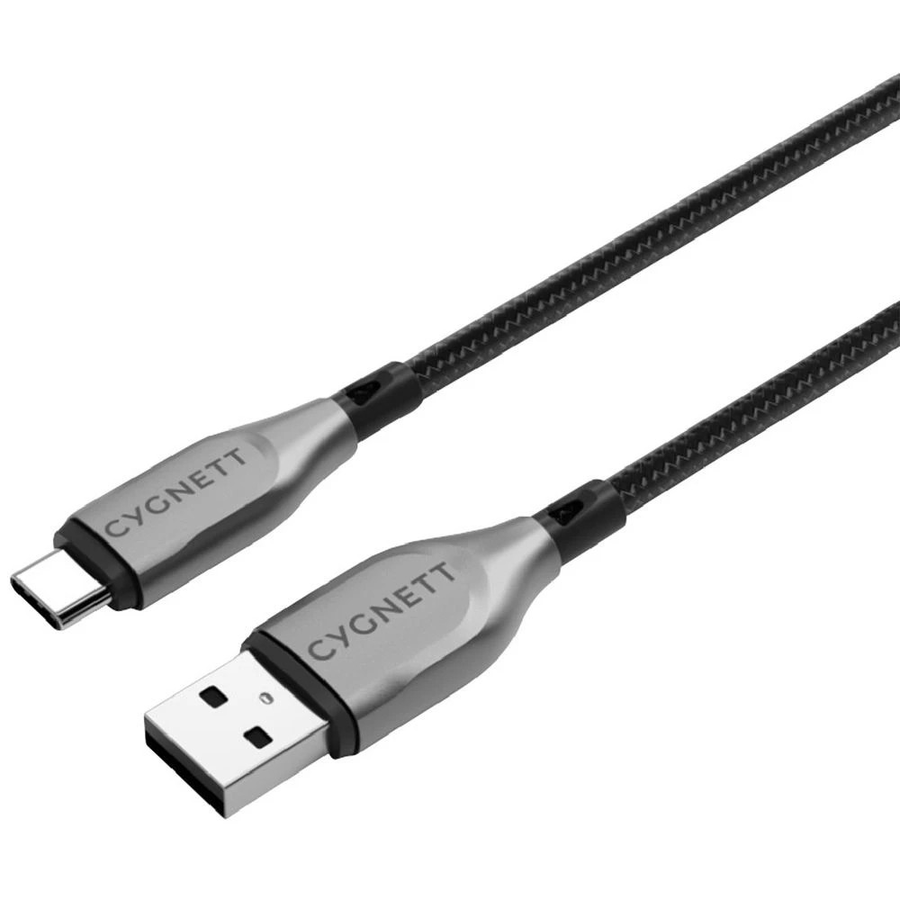 1 Cygnett Armoured USB-A to USB-C Cable 2m Black, 1 of 3