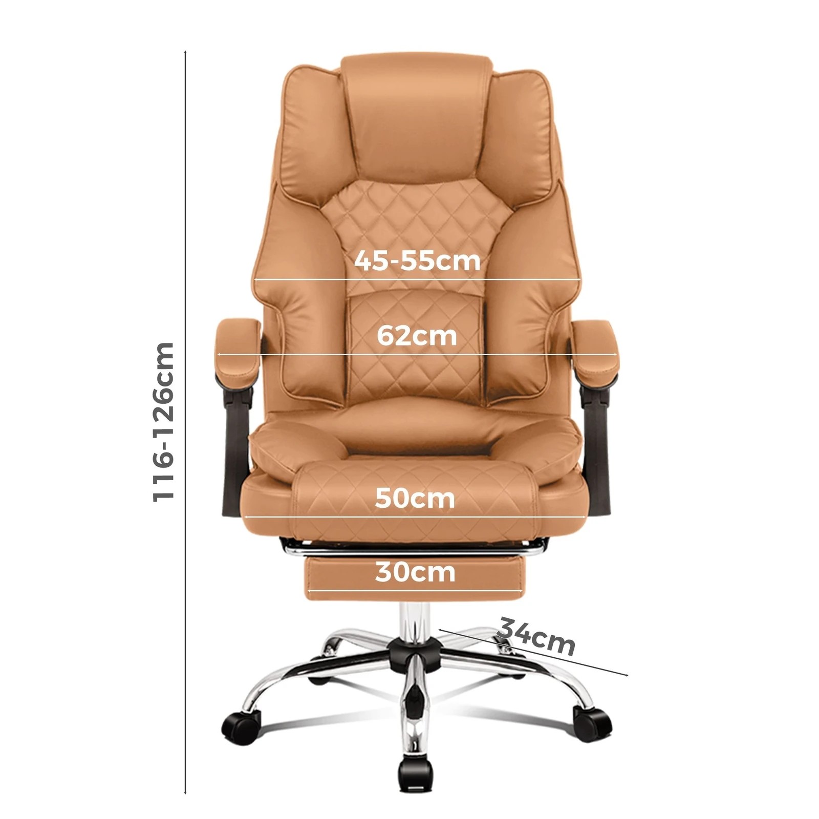 9 Alfordson Office Chair Gaming Executive Computer Racer PU Leather Seat Recliner - Brown, 9 of 10
