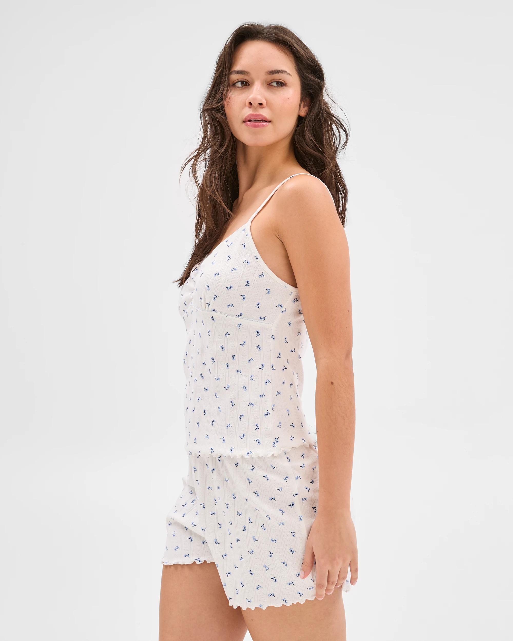 6 Target Womens Australian Cotton Pointelle Sleep Shorts DITSY BLUE/WHITE, 6 of 6