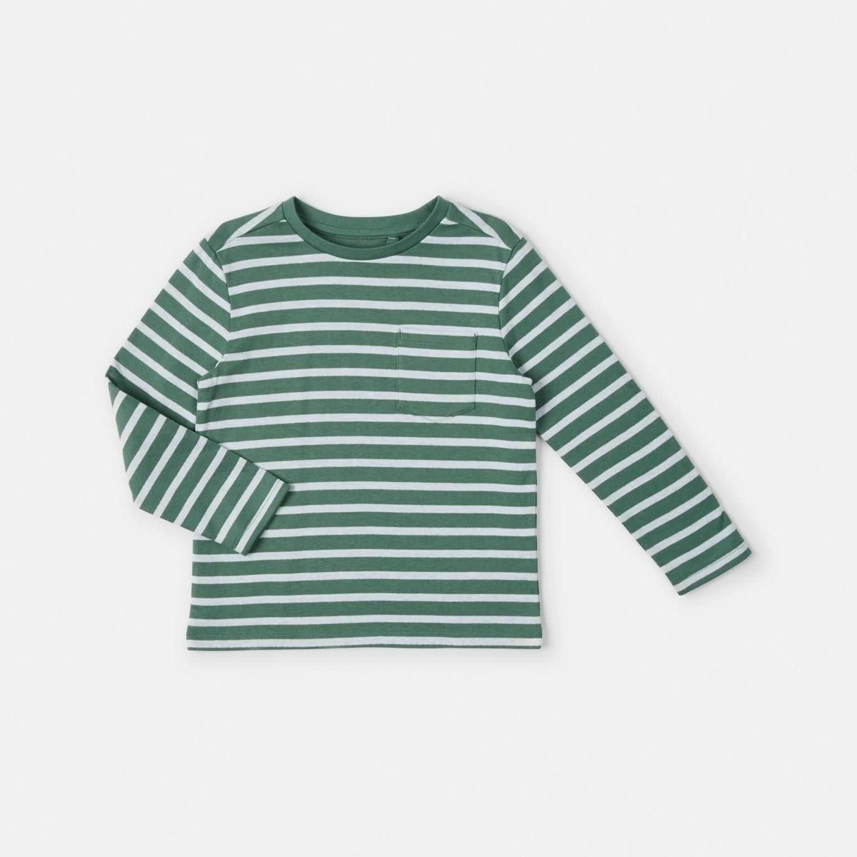 8 Double Cloth Stripe T-shirt Grn Stripe, 8 of 9