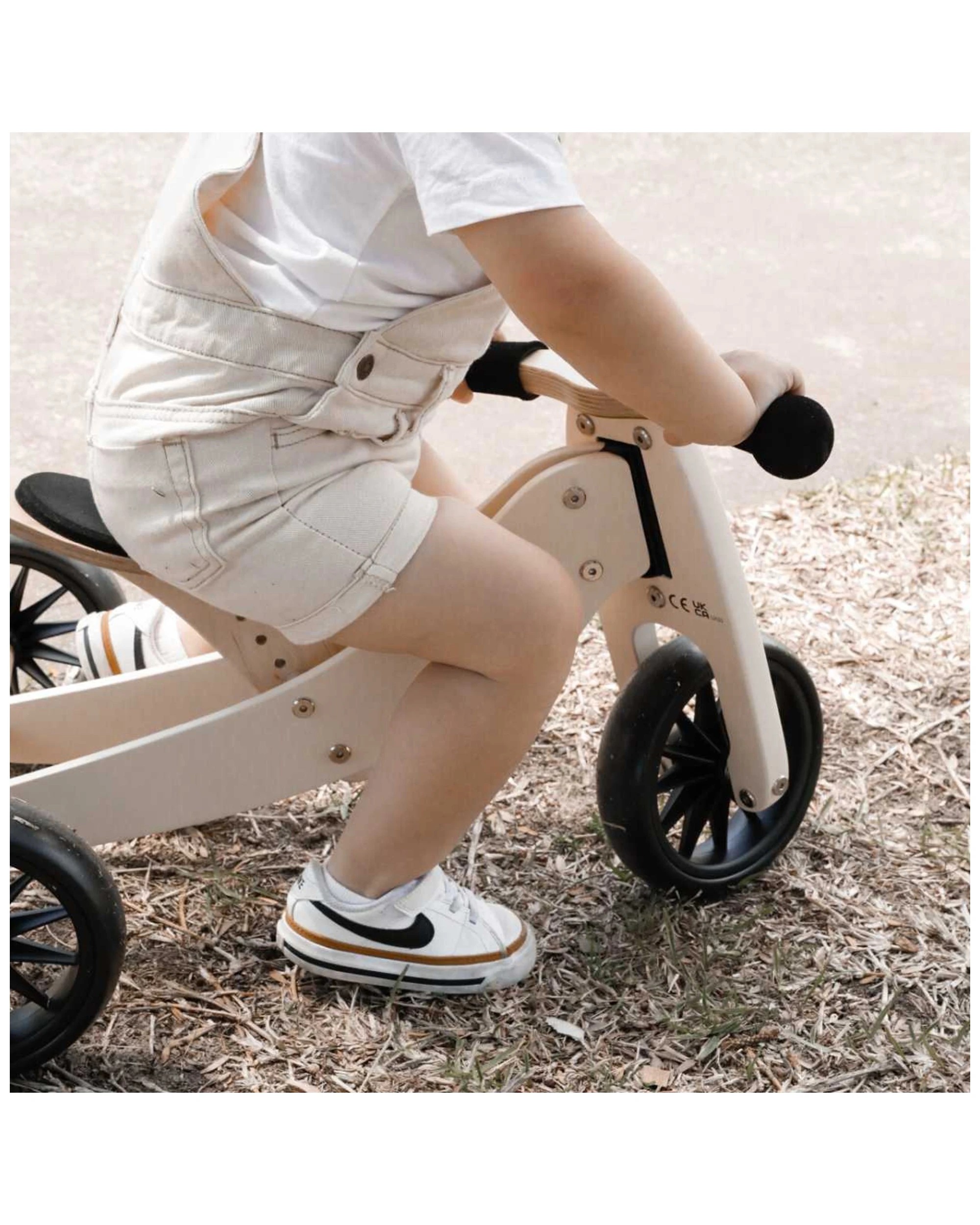 4 Kinderfeets 2-in-1 Wooden Balance Bike And Trike Cream Kids Ride-on Toy 12-24 Months - No Colour, 4 of 7