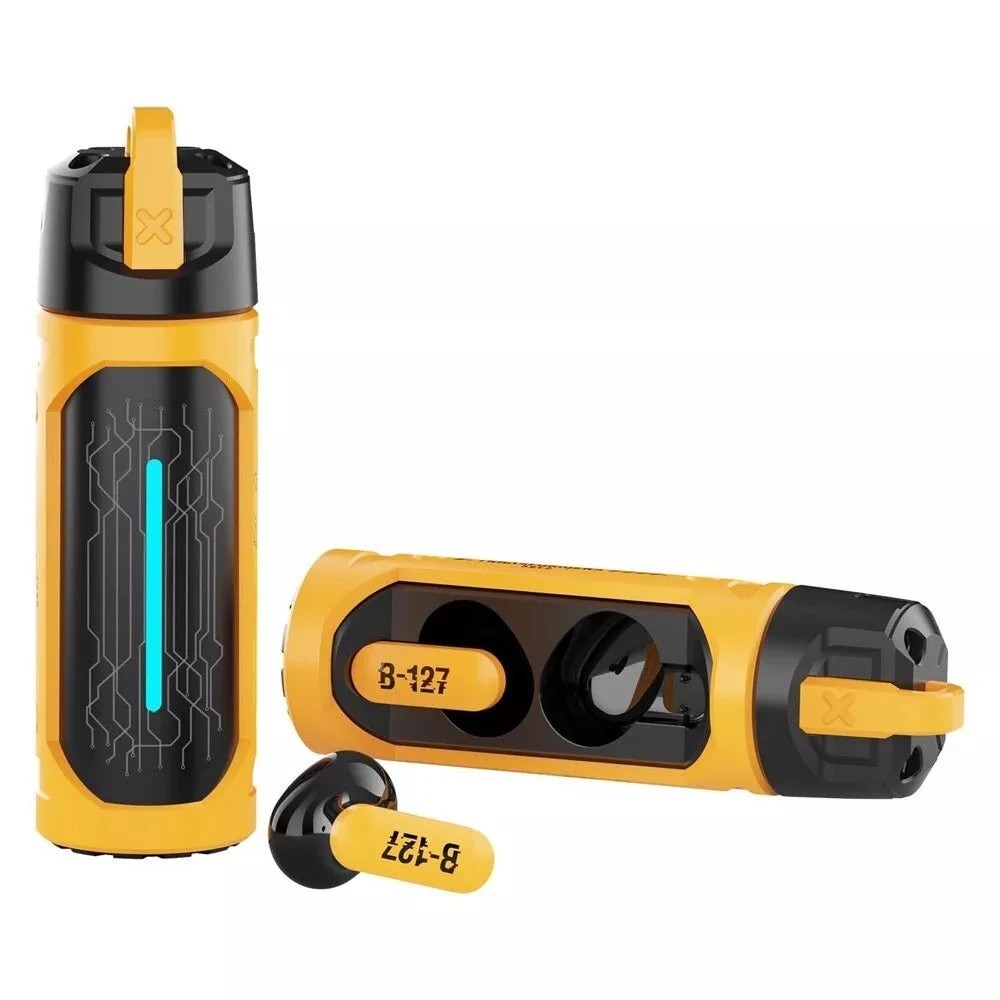 1 Transformers TF-T11 TWS Bluetooth Gaming Earbuds - Yellow, 1 of 4