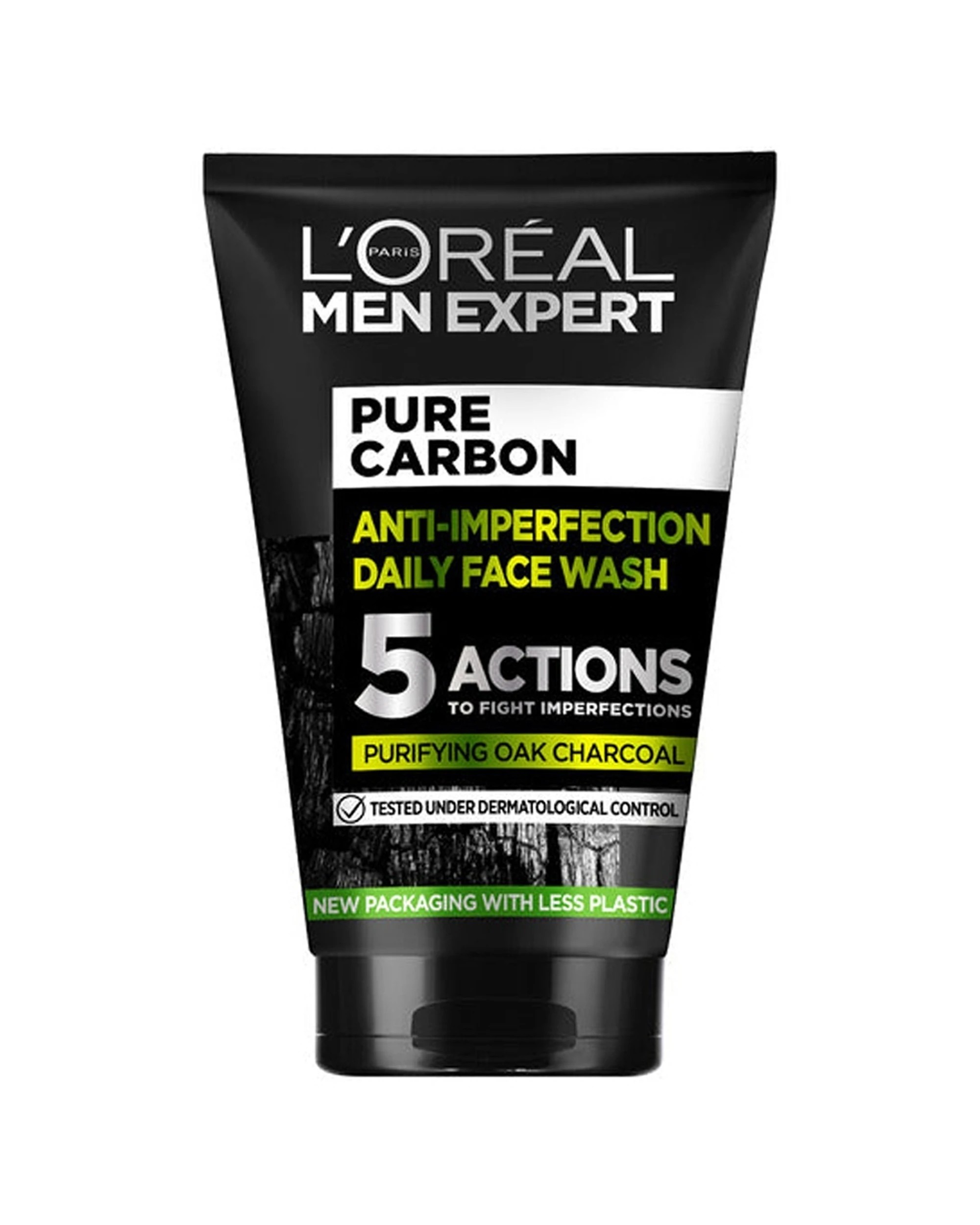 1 L'Oreal Paris Men Pure Charcoal Wash Oily Acne Prone Skin Cleanser 100ml - Black, 1 of 3