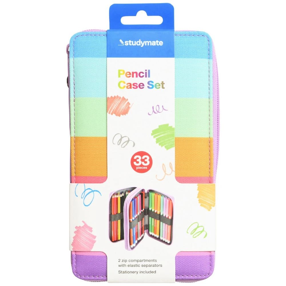 1 Studymate Pencil Case Set Rainbow 32 Piece, 1 of 10