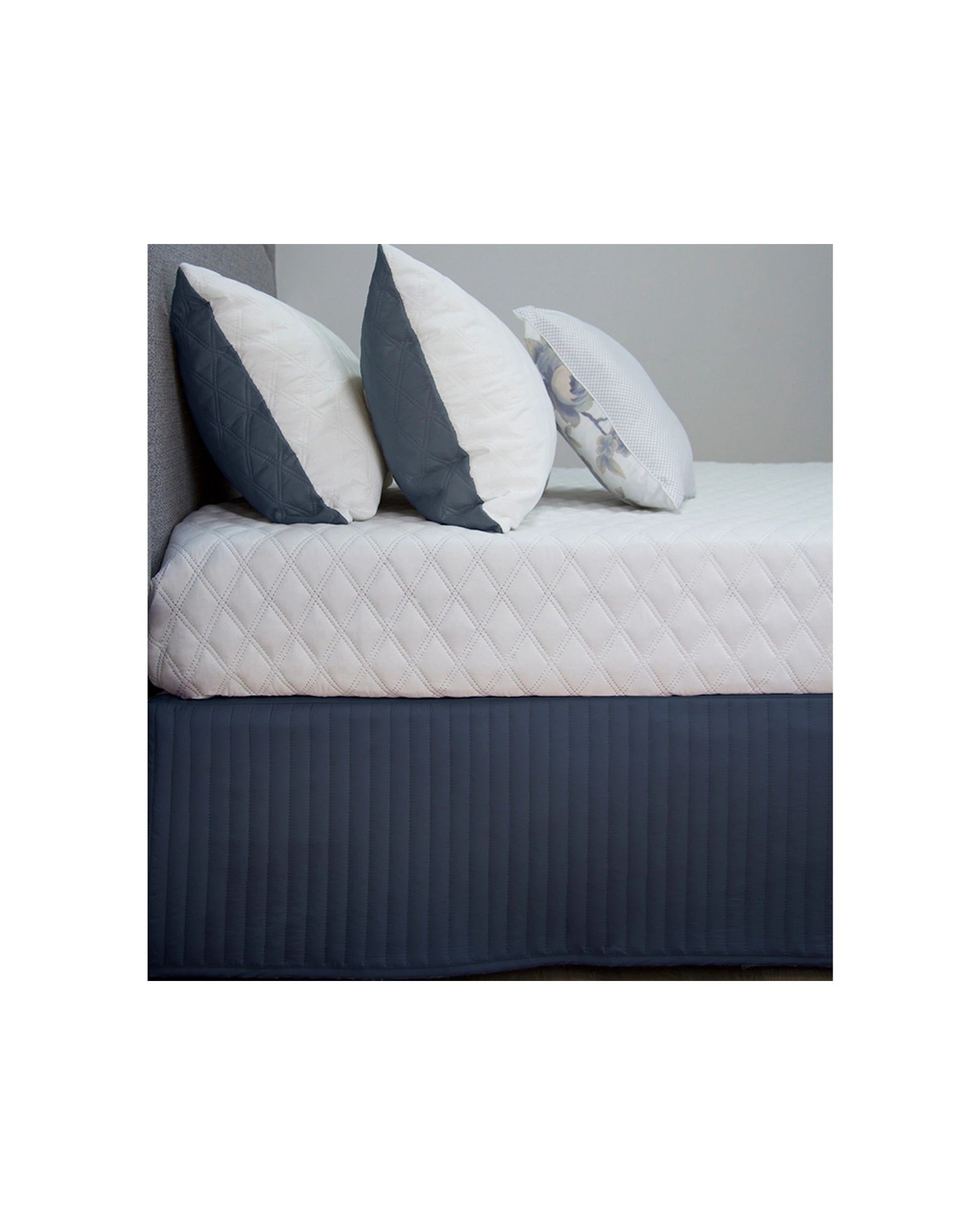 2 Ardor Boudoir Easy Fit Quilted Channel Valances - King Bed - White, 2 of 2