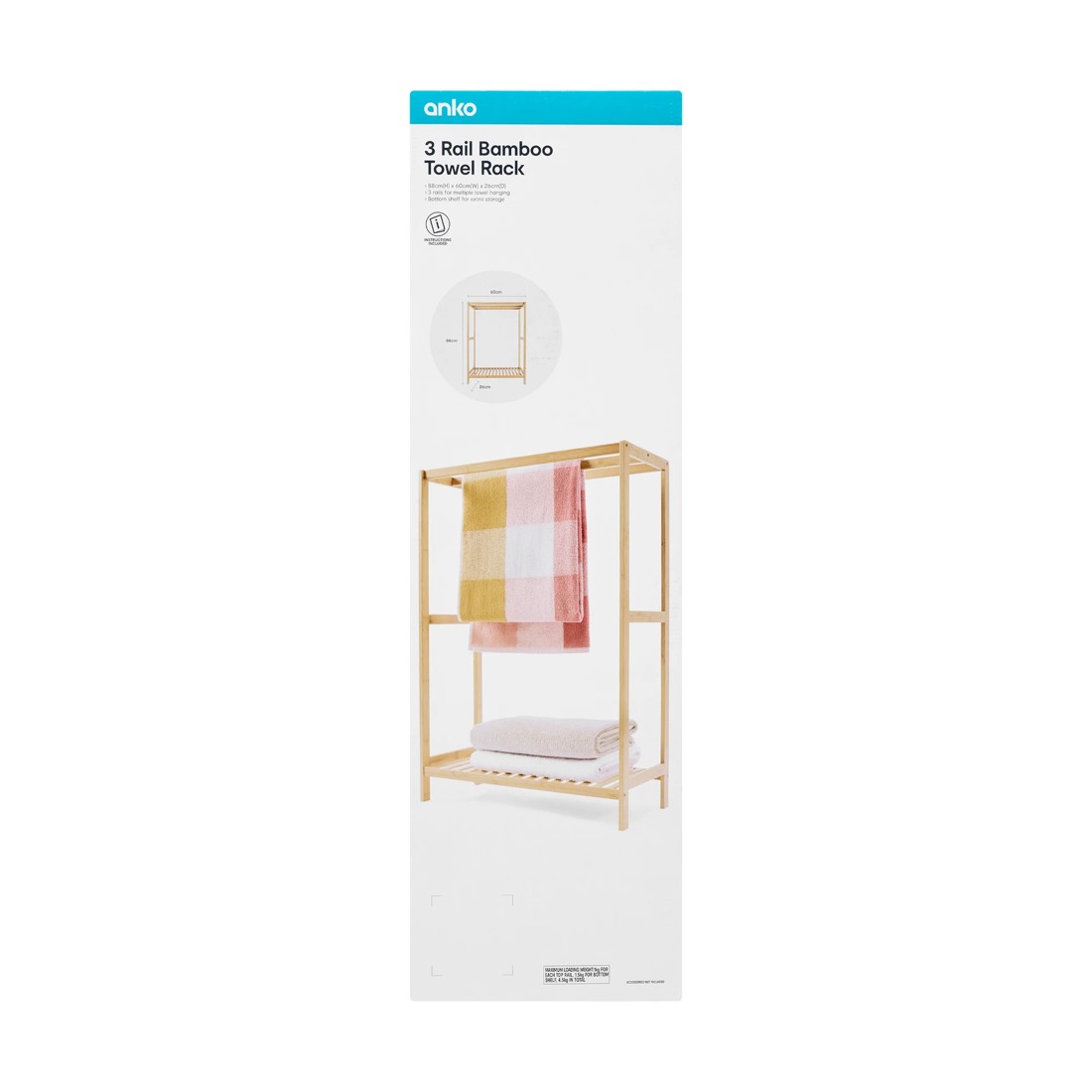 8 3 Rail Bamboo Towel Rack, 8 of 8