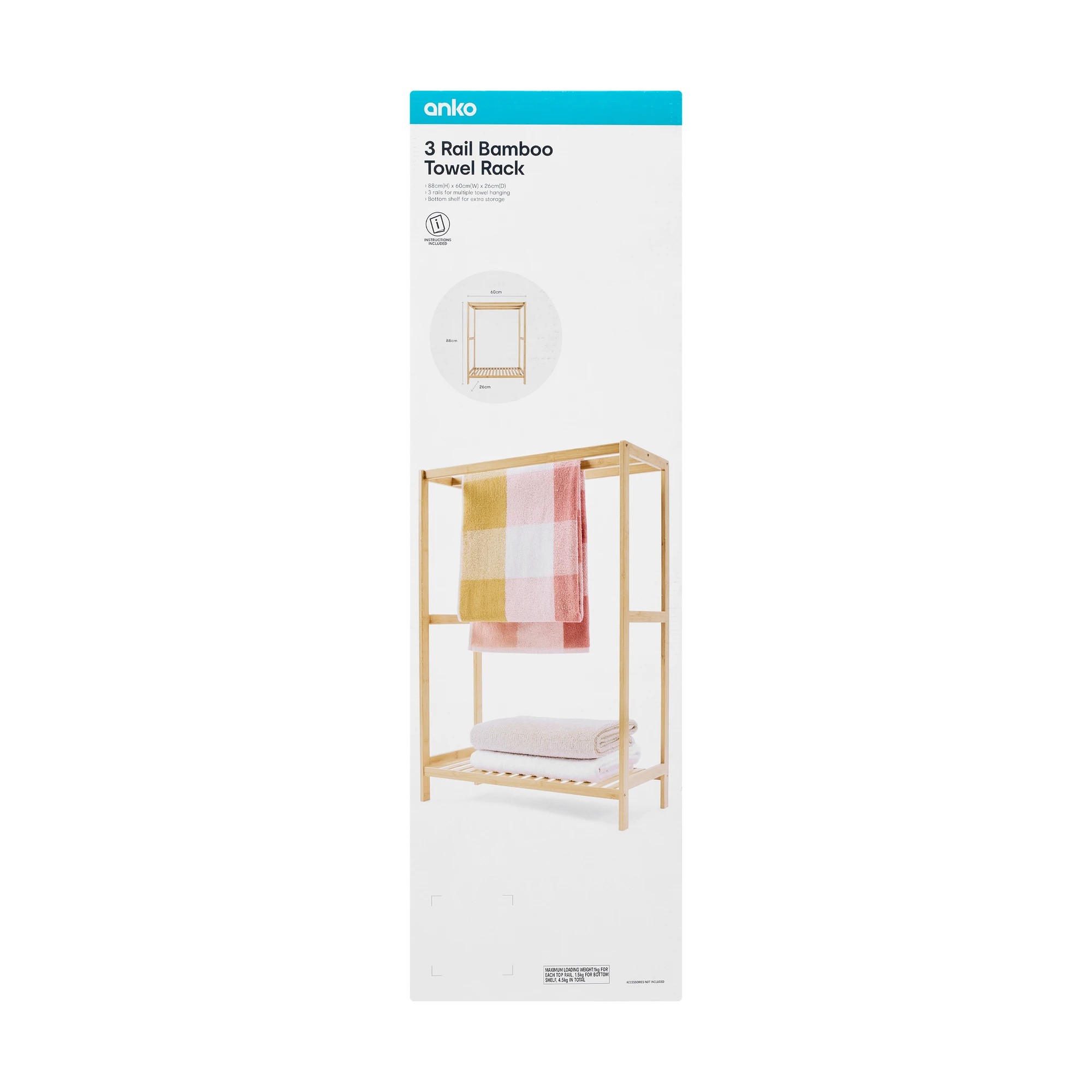 8 3 Rail Bamboo Towel Rack, 8 of 8