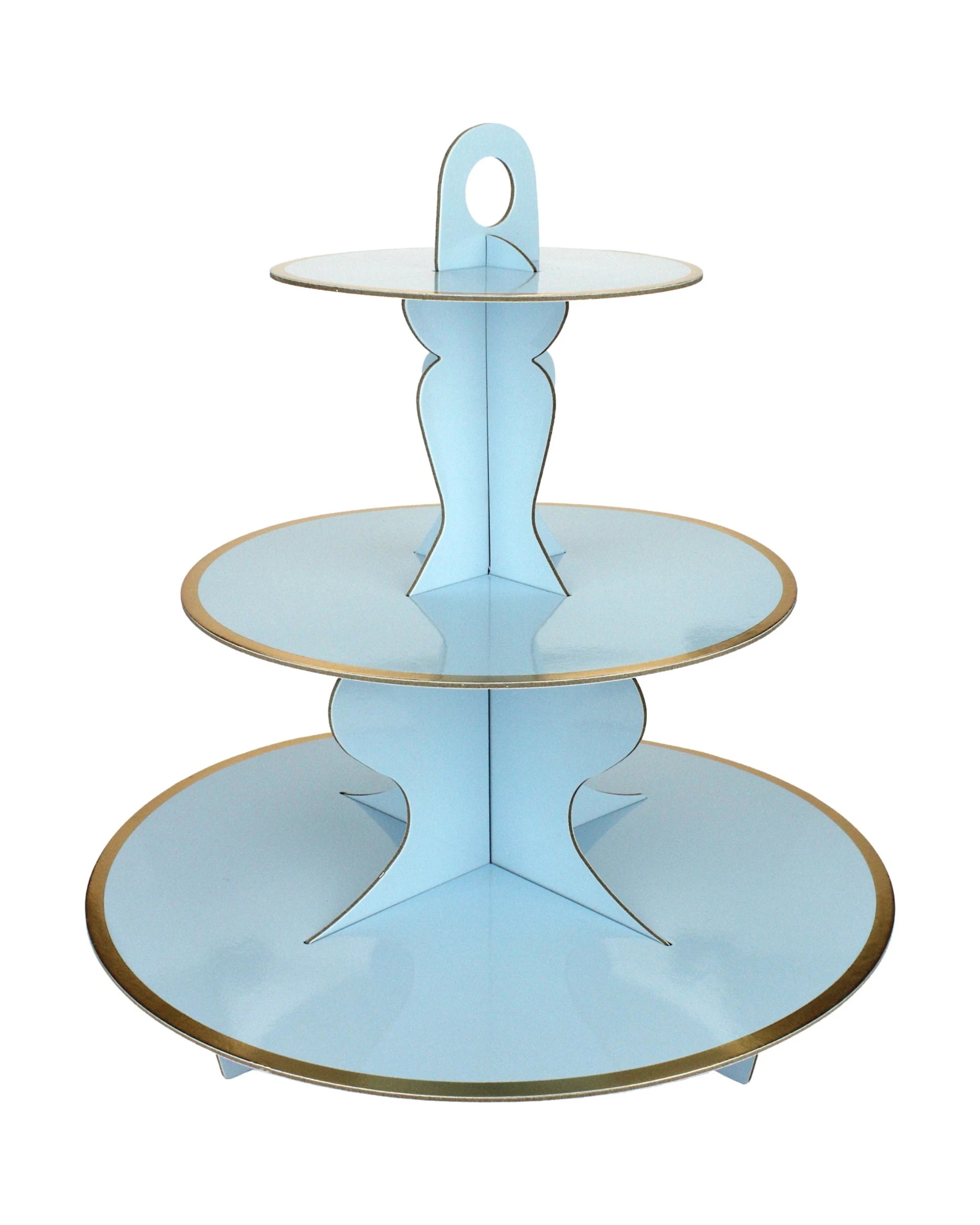 1 Partyrama Blue Cupcake Stand With Gold Trim - Blue, 1 of 1