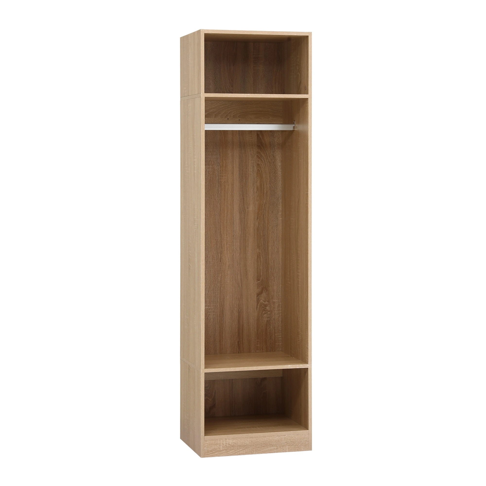 1 Artiss Wardrobe Clothes Closet Storage Organizer 2 Shelves 1 Hanging Rod - Natural, 1 of 8