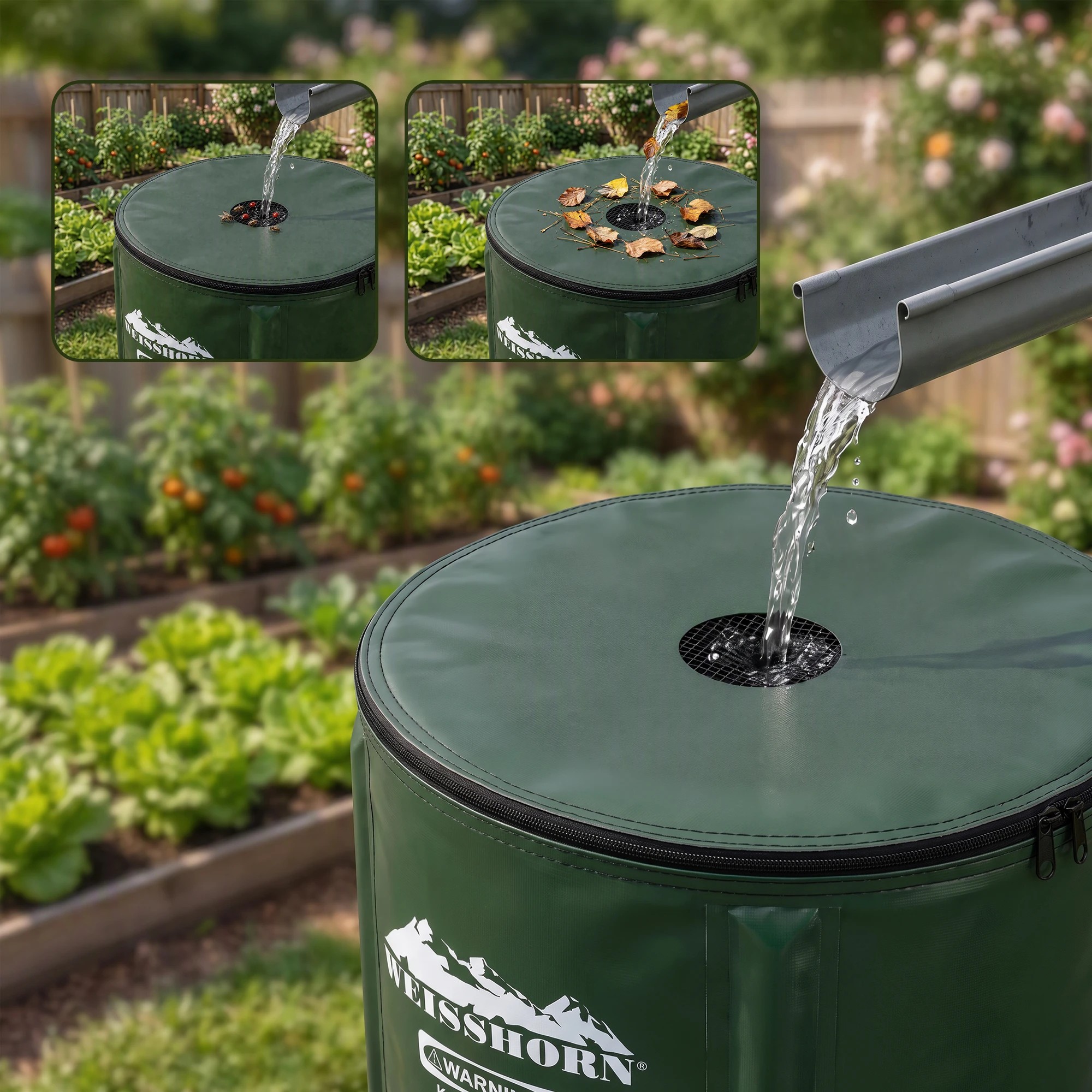 4 Weisshorn 50L Collapsible Rain Barrel Foldable Water Bladder Tank Storage Container - Multi, 4 of 9