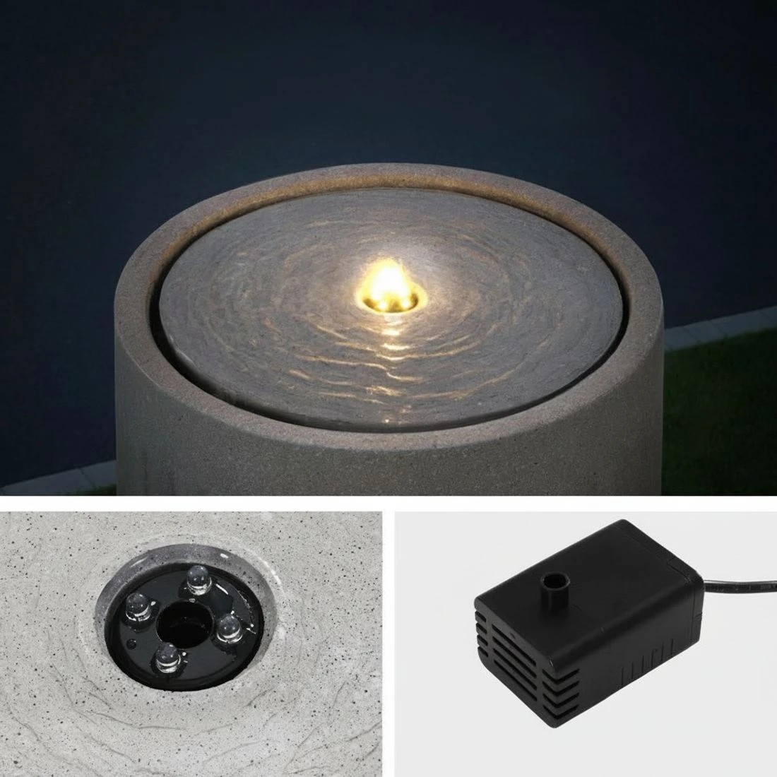 5 Gardeon Solar Fountain Water Feature Outdoor Fountain LED Lights - Grey, 5 of 6