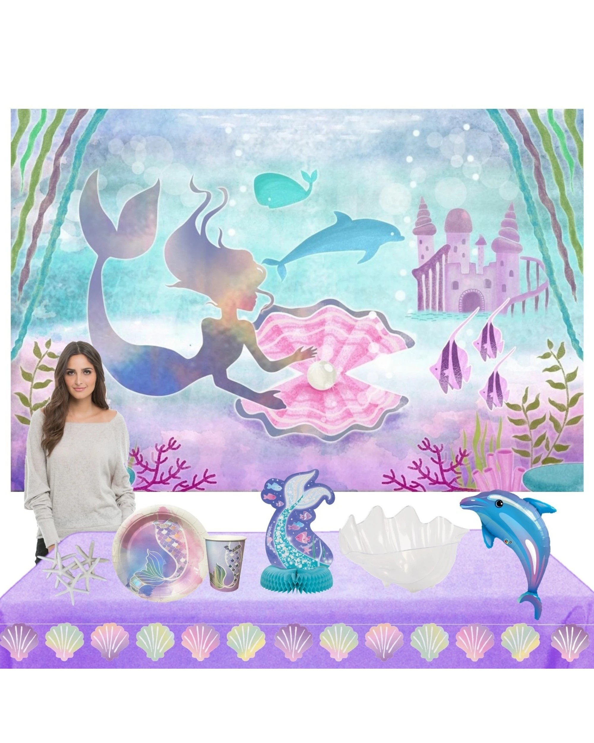 2 Partyrama Mermaid Large Fabric Backdrop, 2 of 2