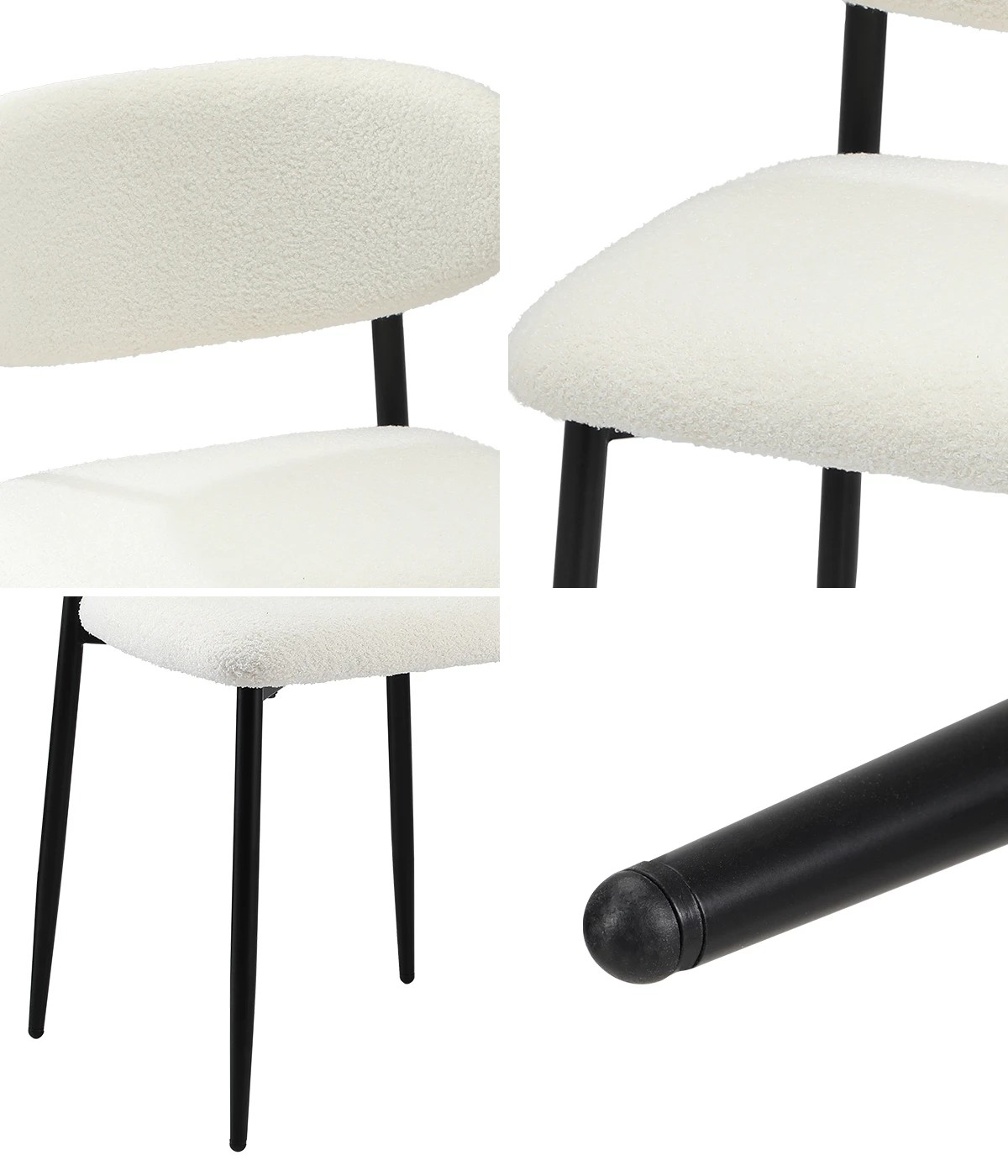 5 Oikiture 4x Dining Chairs Kitchen Chair Cafe Lounge Chair Boucle - Multi, 5 of 9